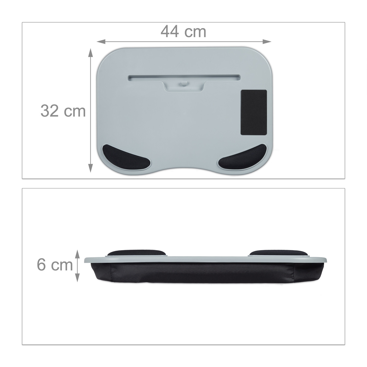 Almofada para laptop cinza