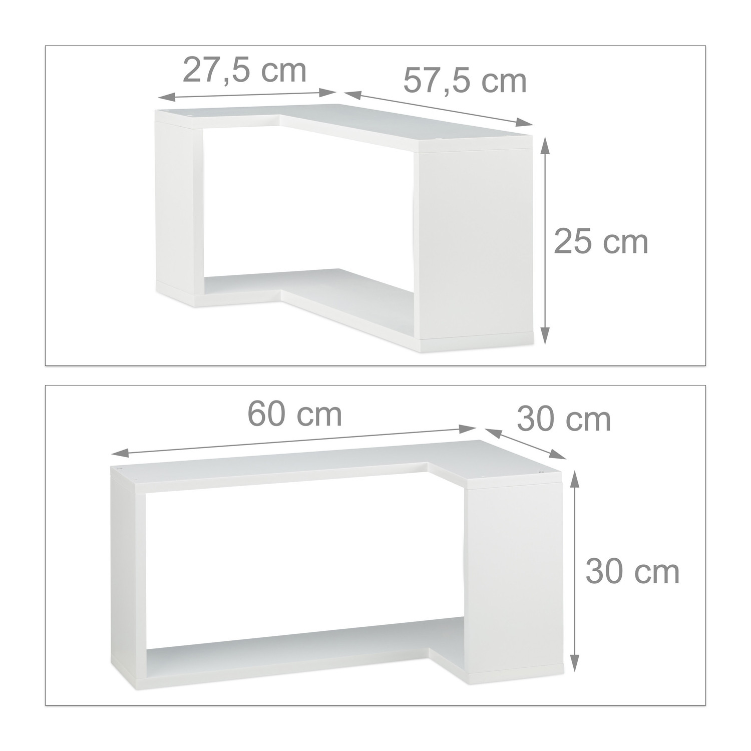 2 pezzi ripiani angolari