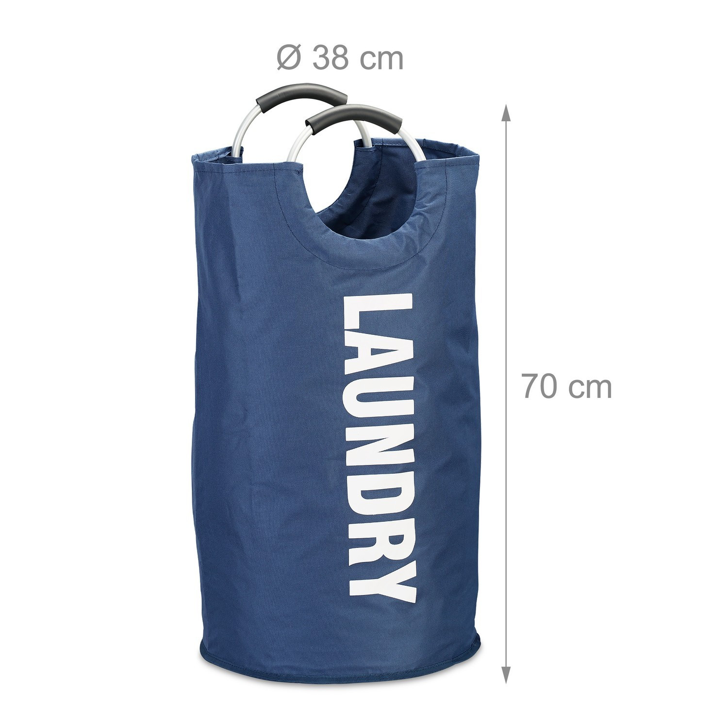 Collapsible laundry basket with handle