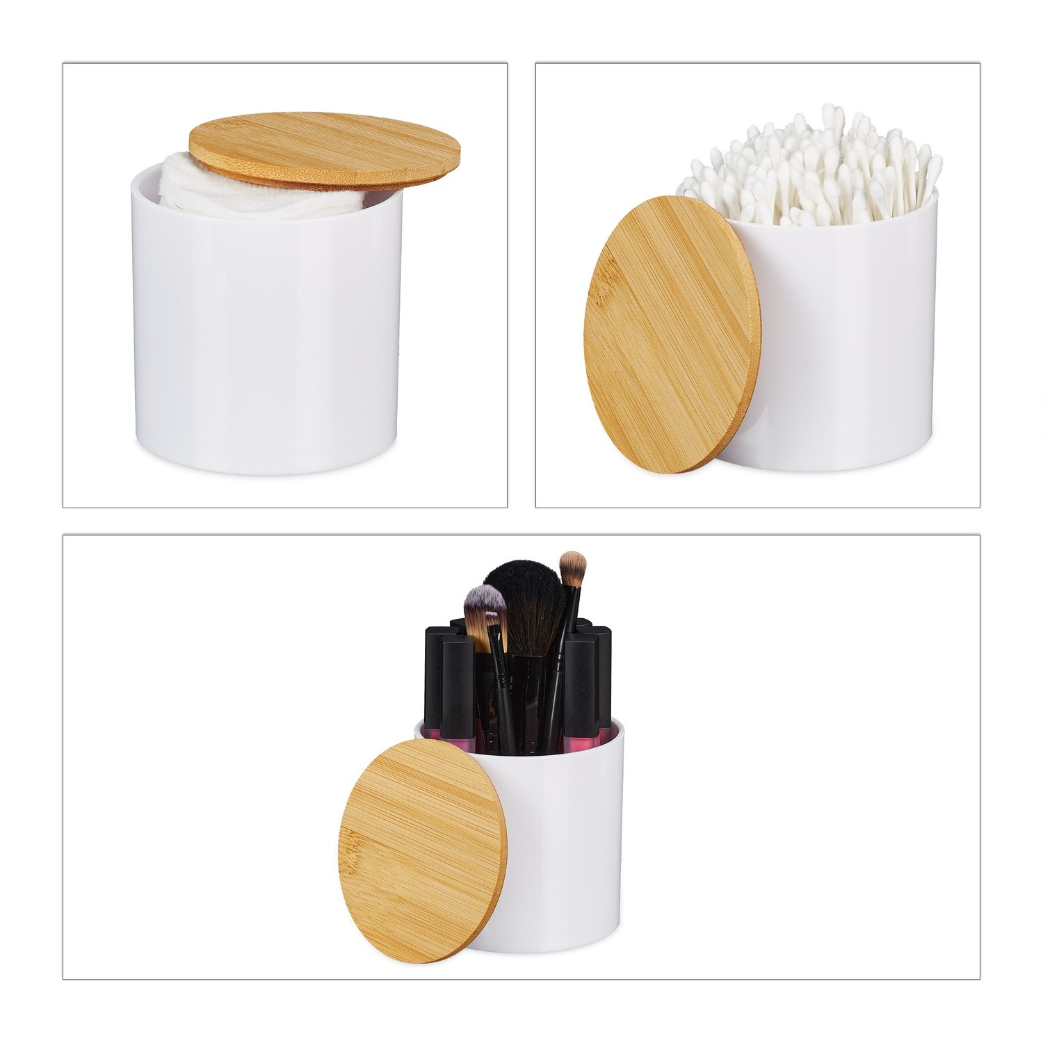 Conjunto de armazenamento com 3 cotonetes