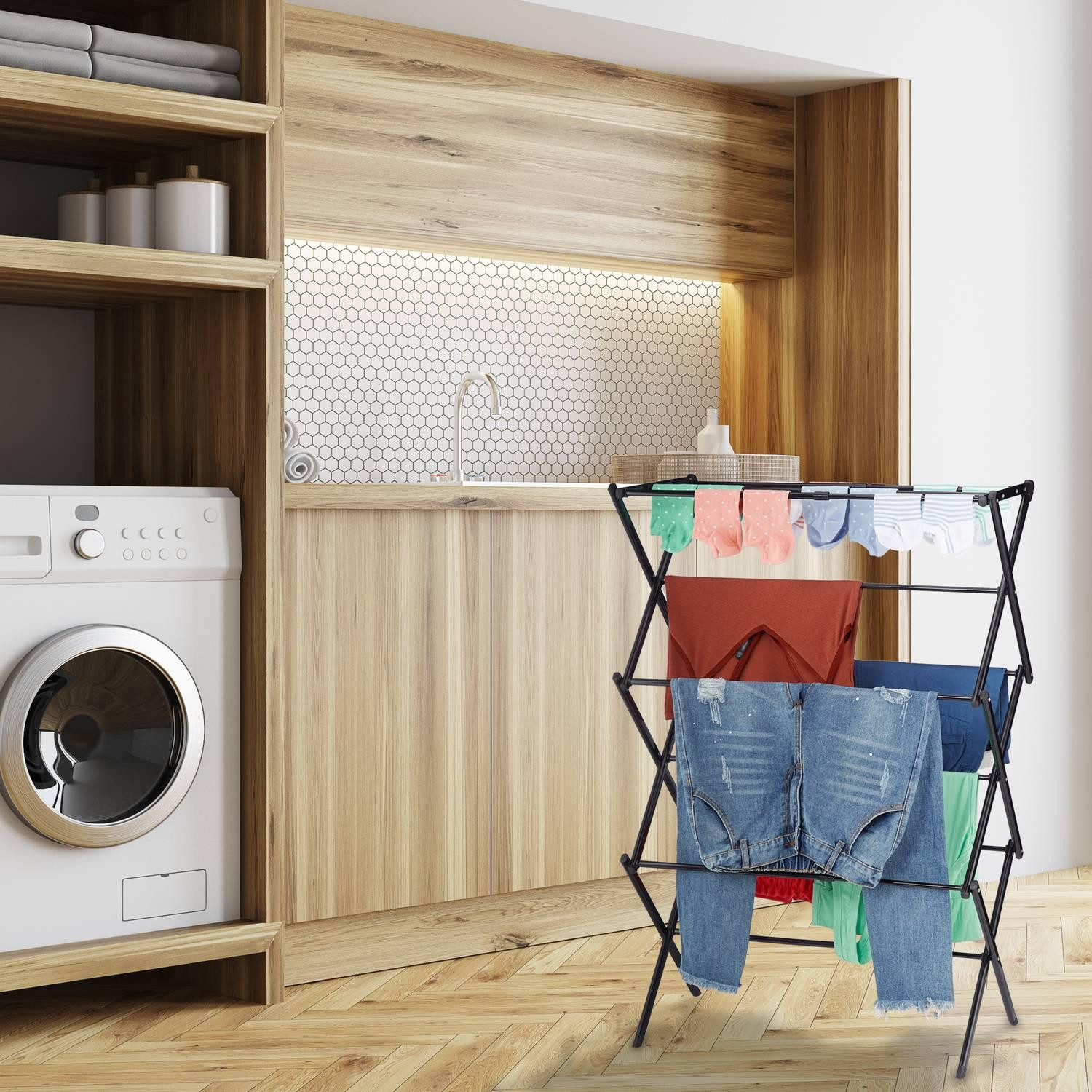 Rack de secagem extensível e dobrável
