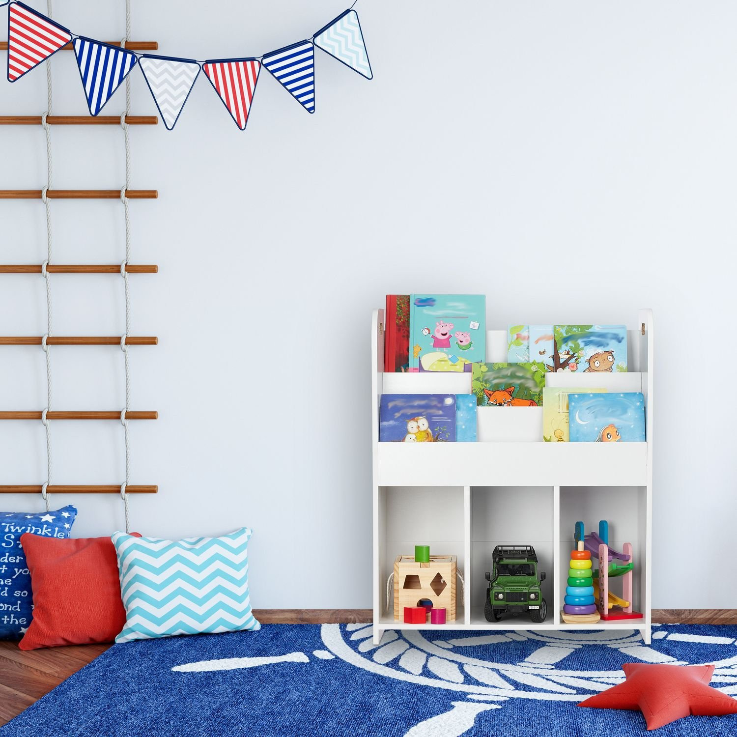 Scaffale per bambini per libri e giocattoli