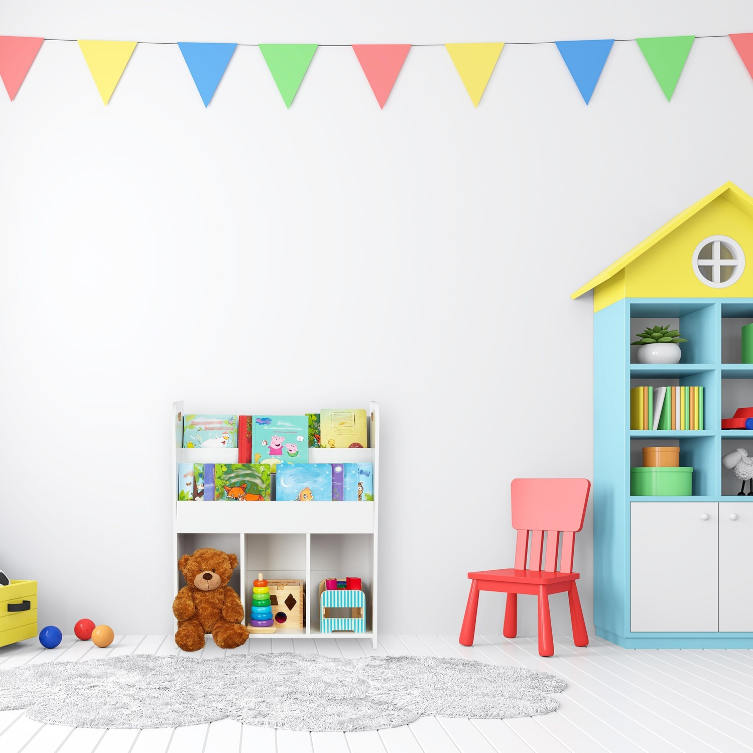 Scaffale per bambini per libri e giocattoli
