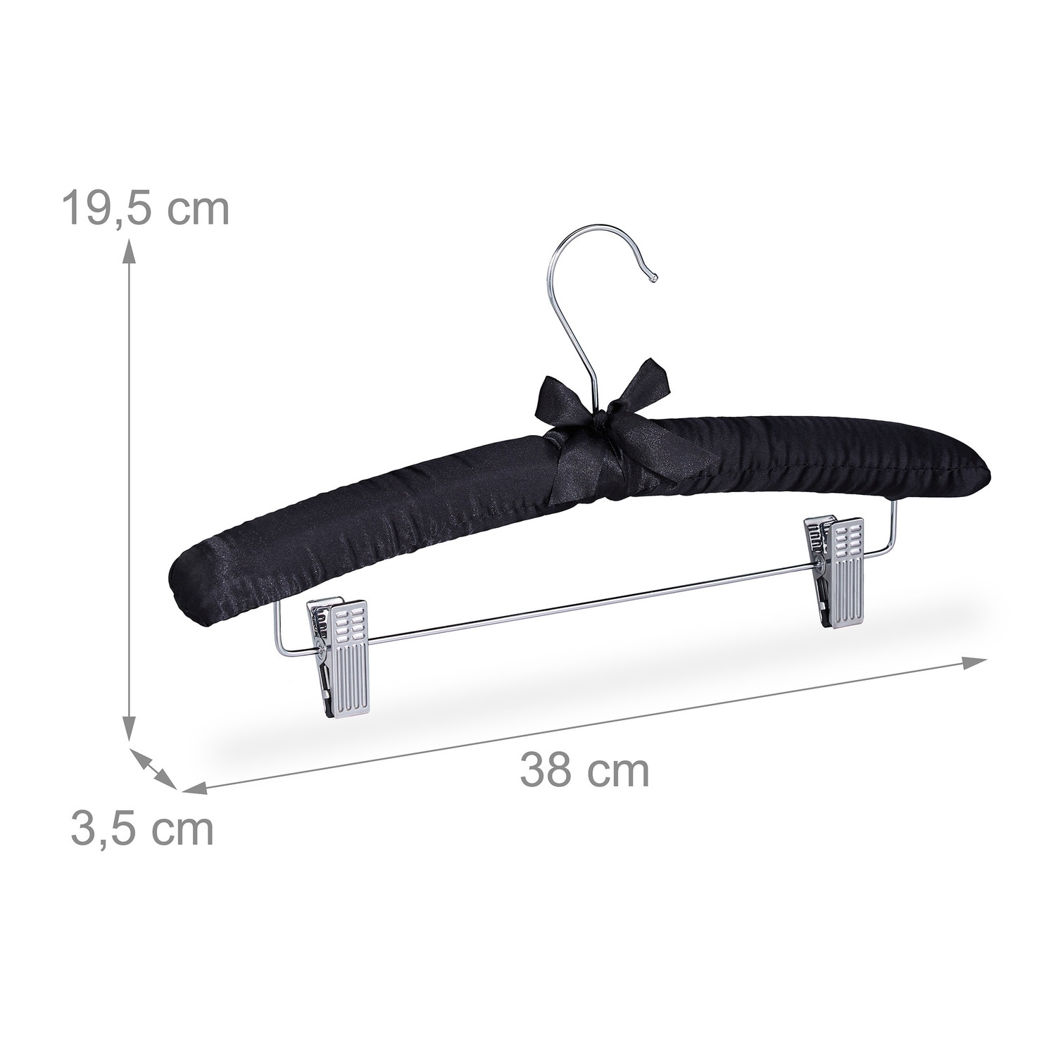 Satin hanger with clips