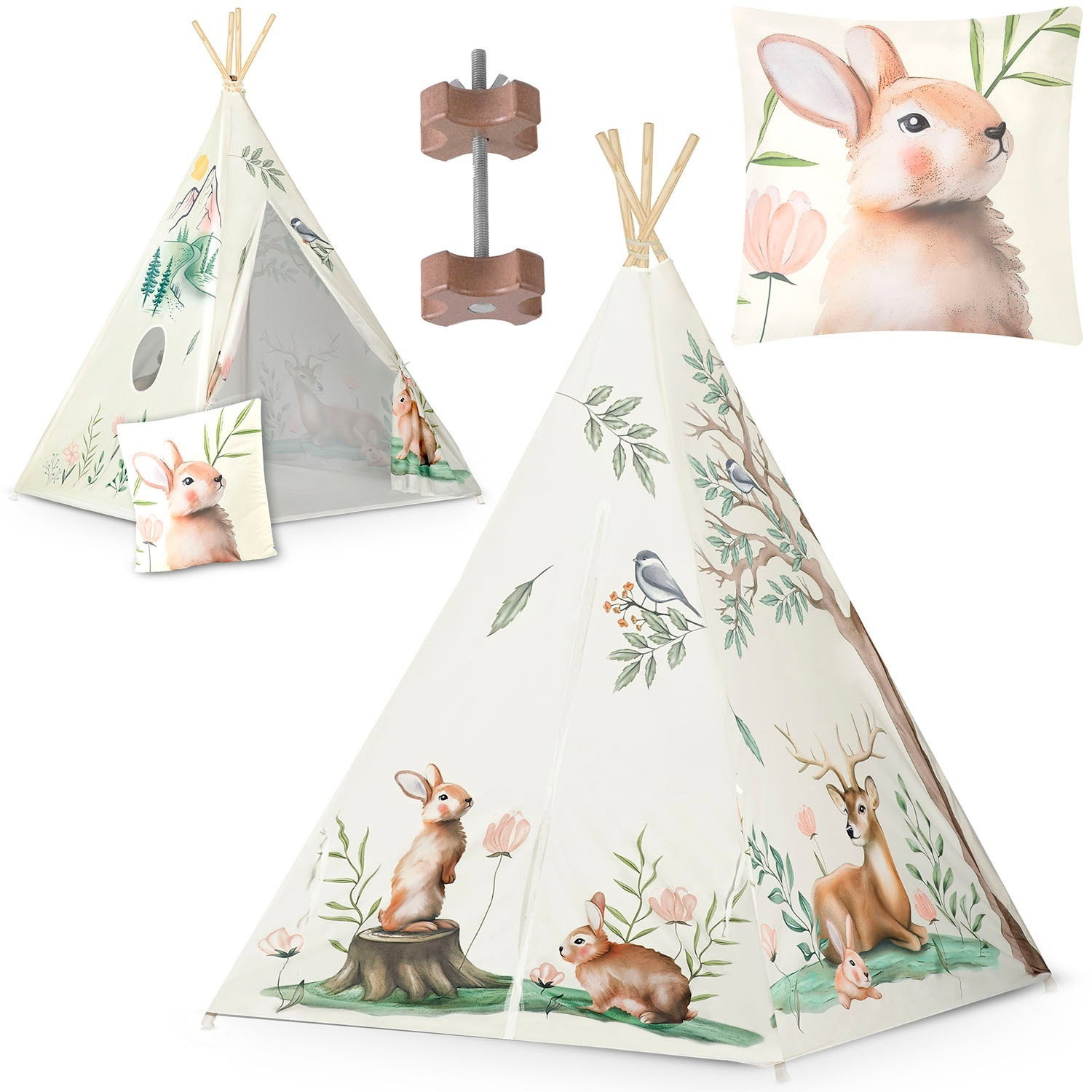 Kinder-Tipi-Zelt Nukido – Beige