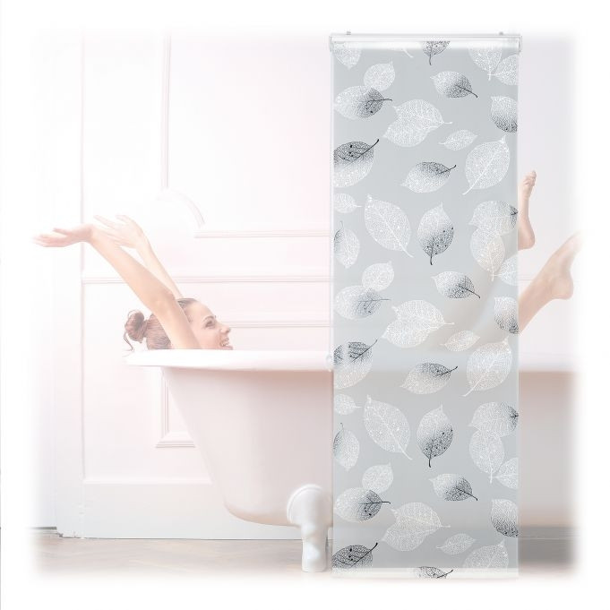 Duschrollo mit Blättermotiv