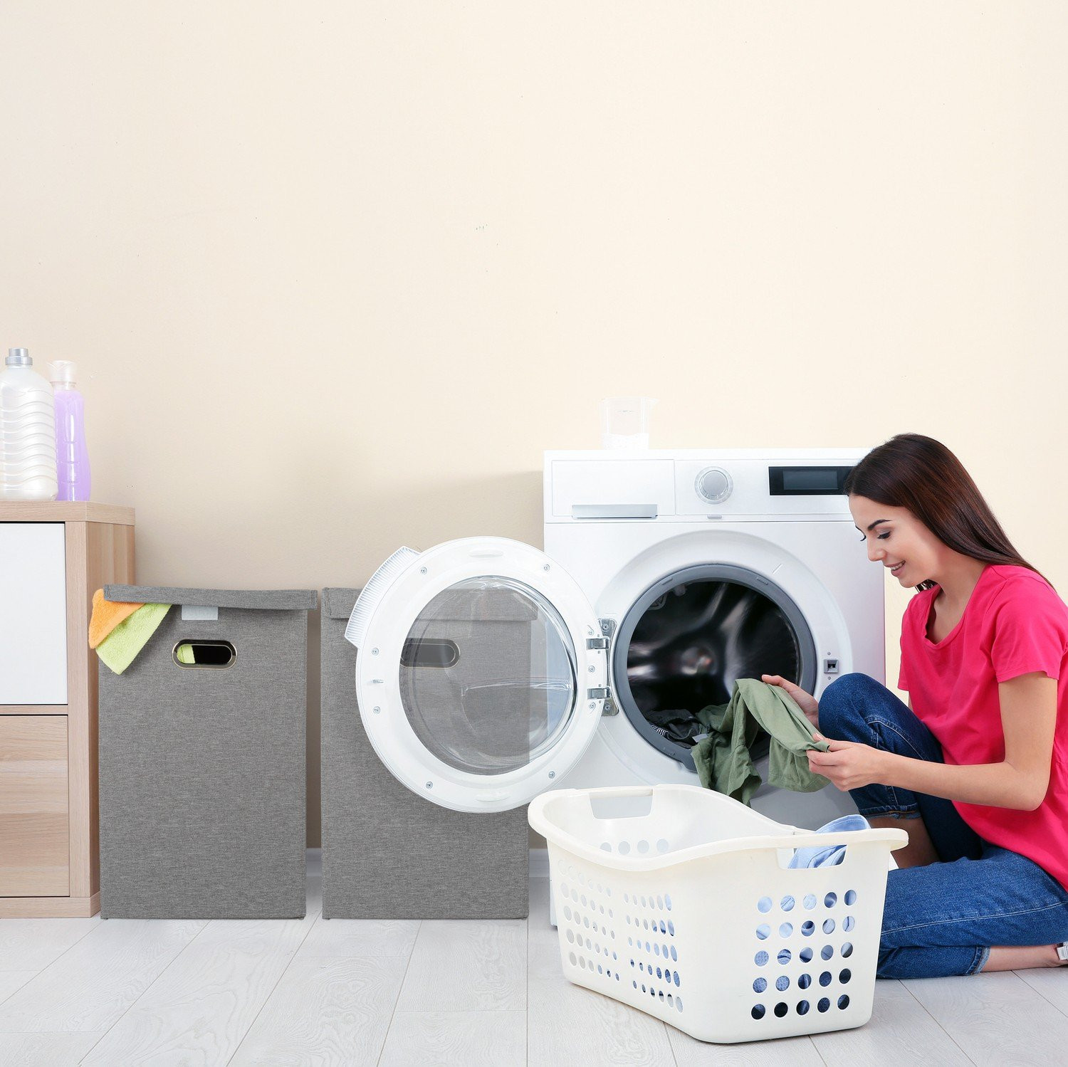 Wasmand set van 2 opvouwbaar