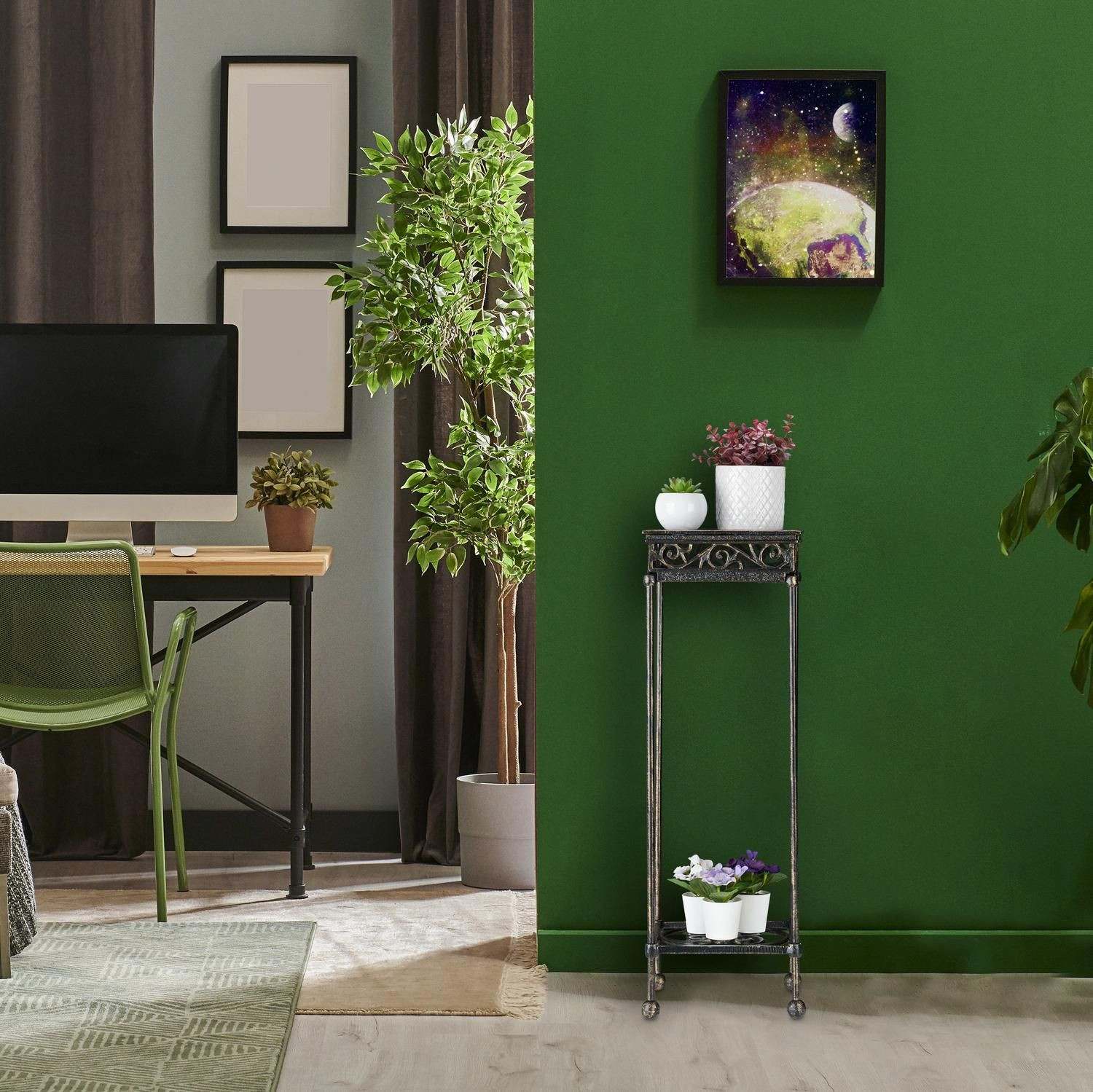 Tabouret à fleurs en fonte