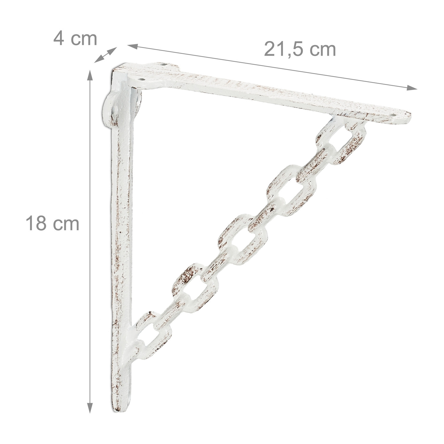 2x shelf bracket in cast iron with chain