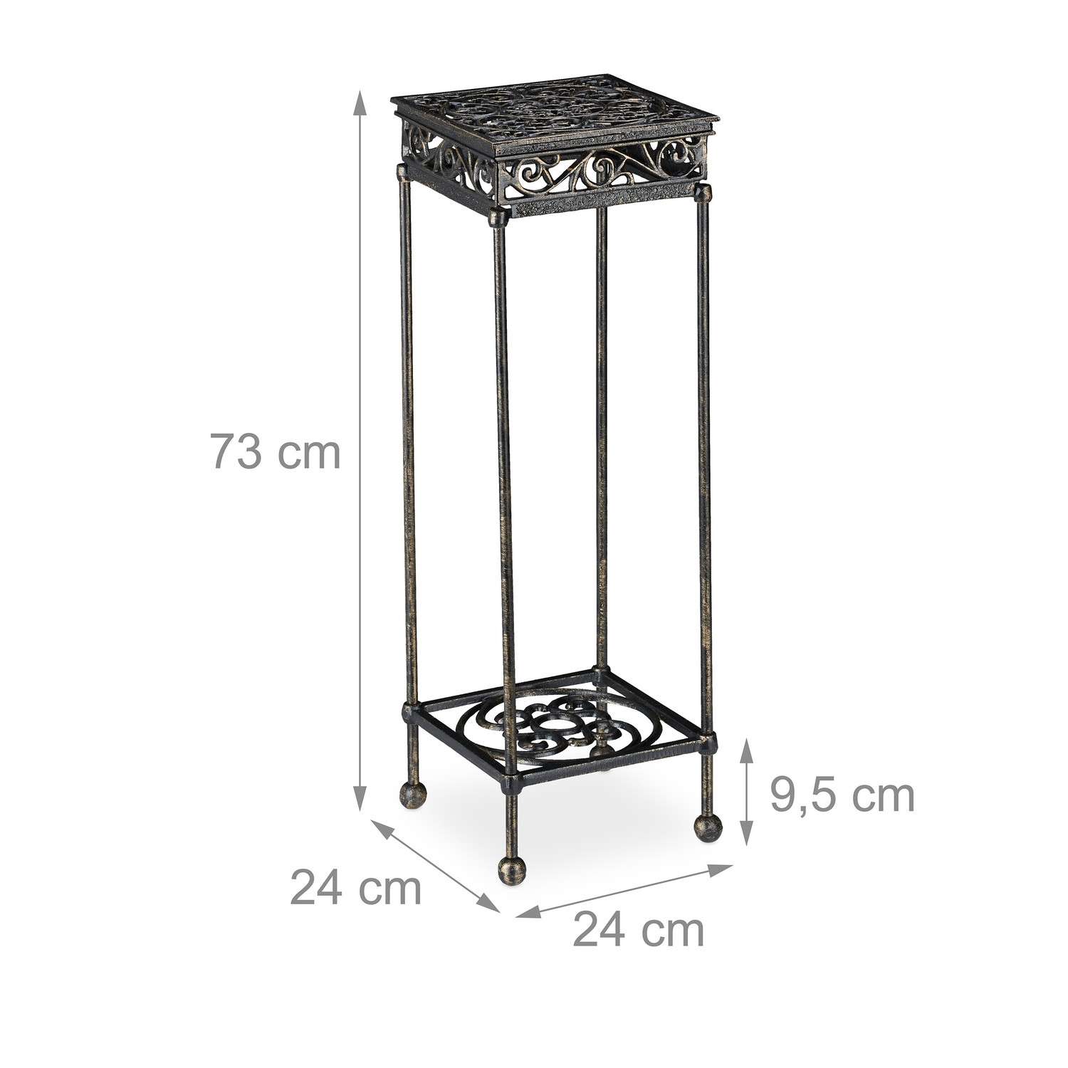 Tabouret à fleurs en fonte