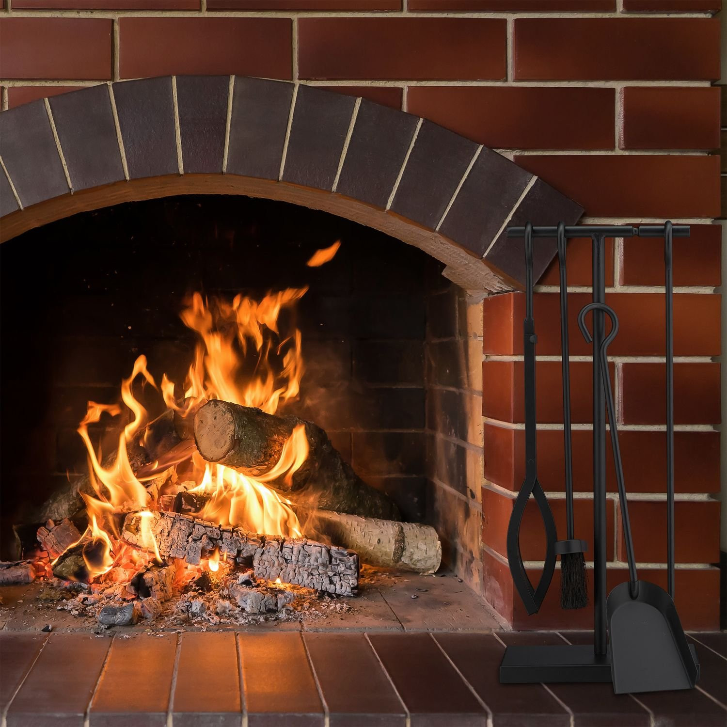 Supporto per fuoco nero 5 parti