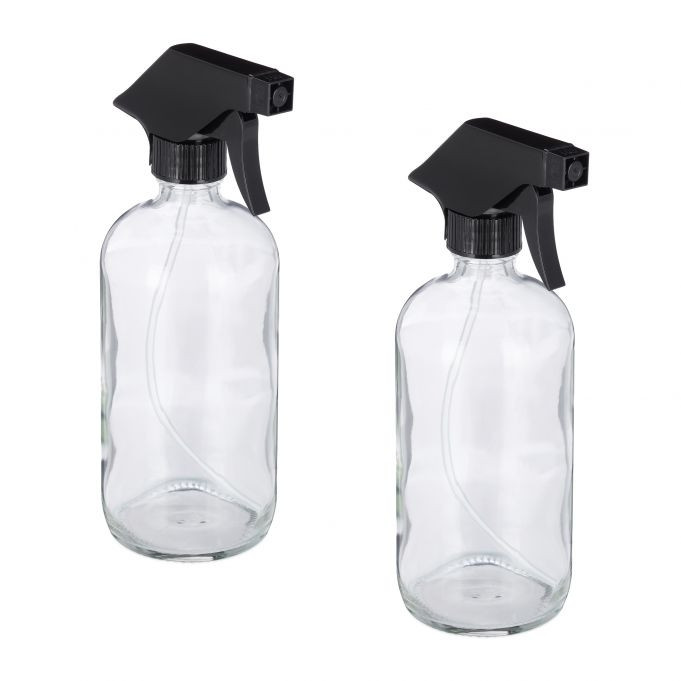 Glazen spuitfles, set van 2