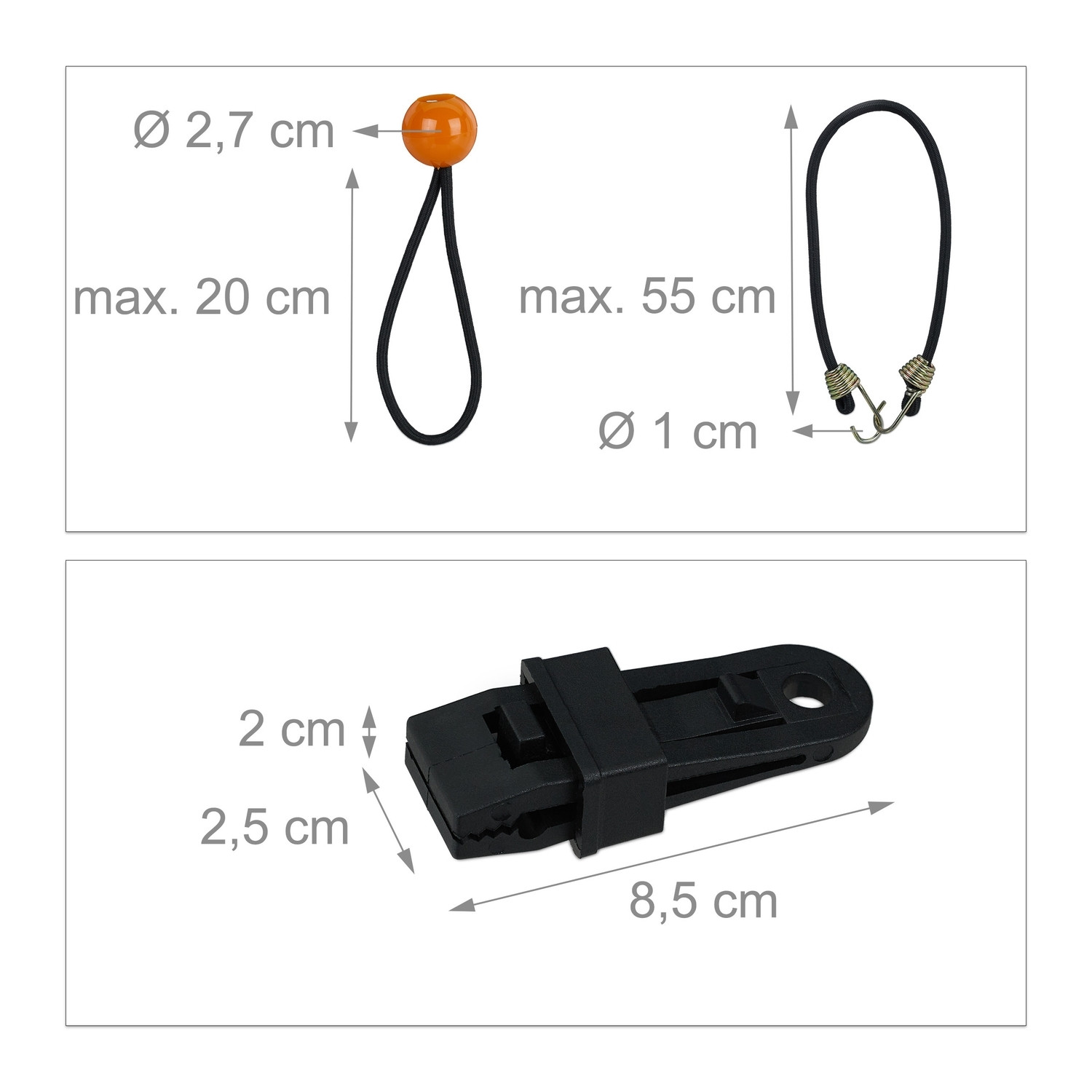 Napínače plachiet, sada 24 ks