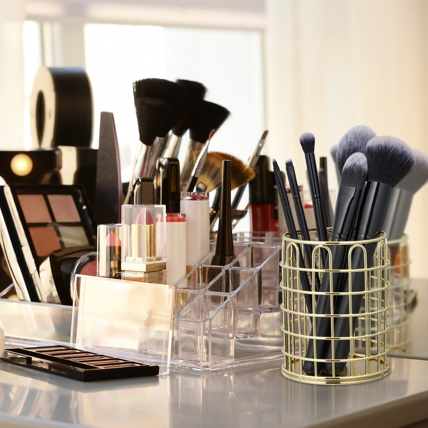 Supporto rotondo per pennelli da trucco