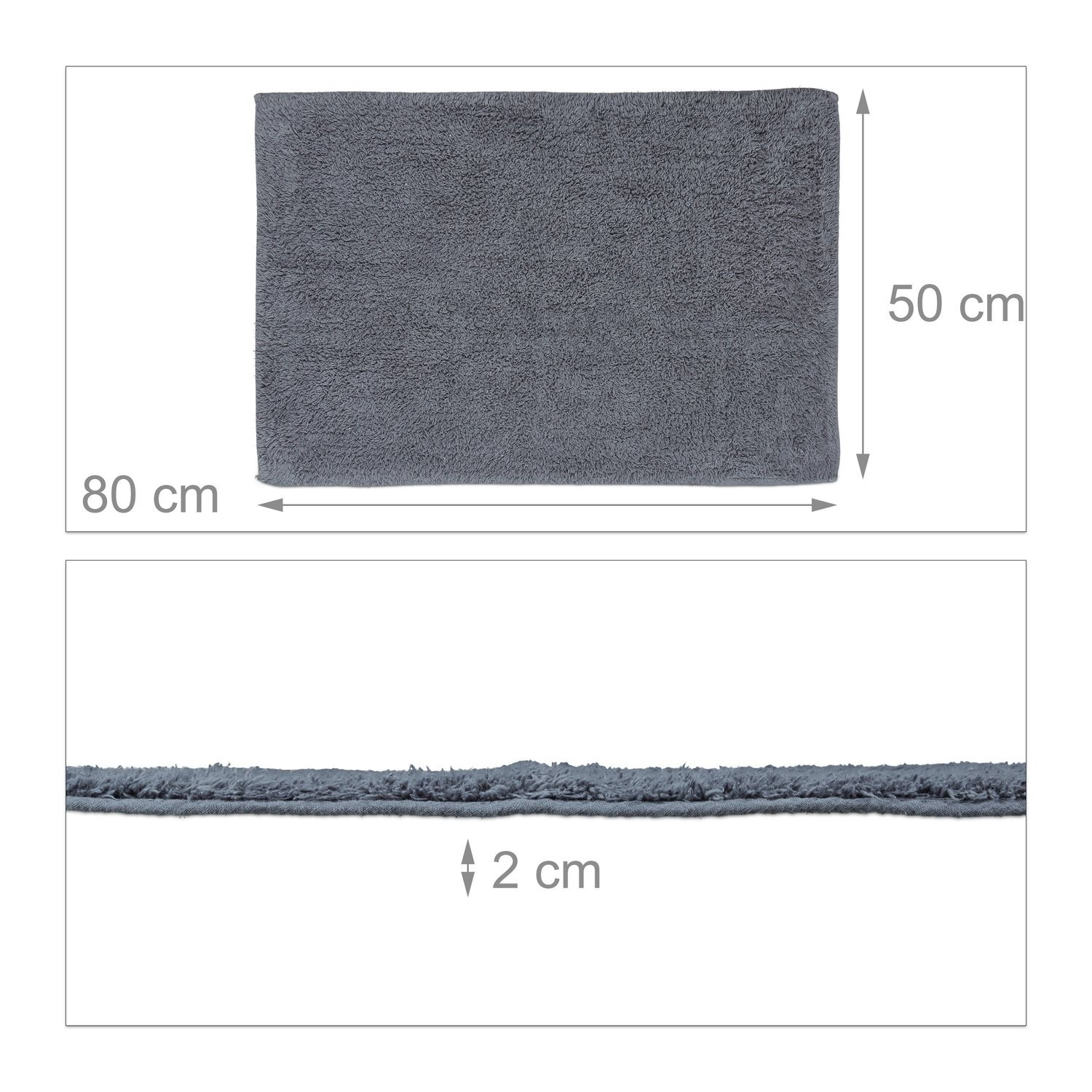 Bathroom mat different sizes gray