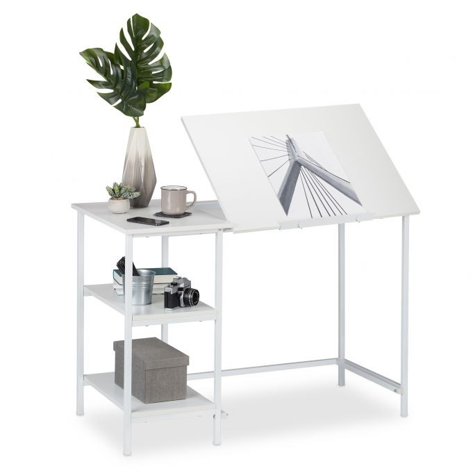Mesa dobrável com 3 prateleiras