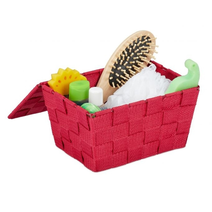 Panier de rangement avec couvercle