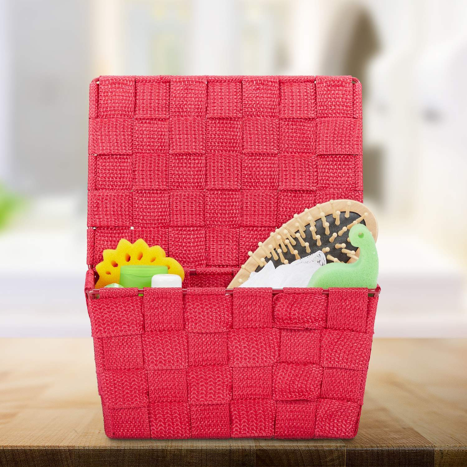 Panier de rangement avec couvercle