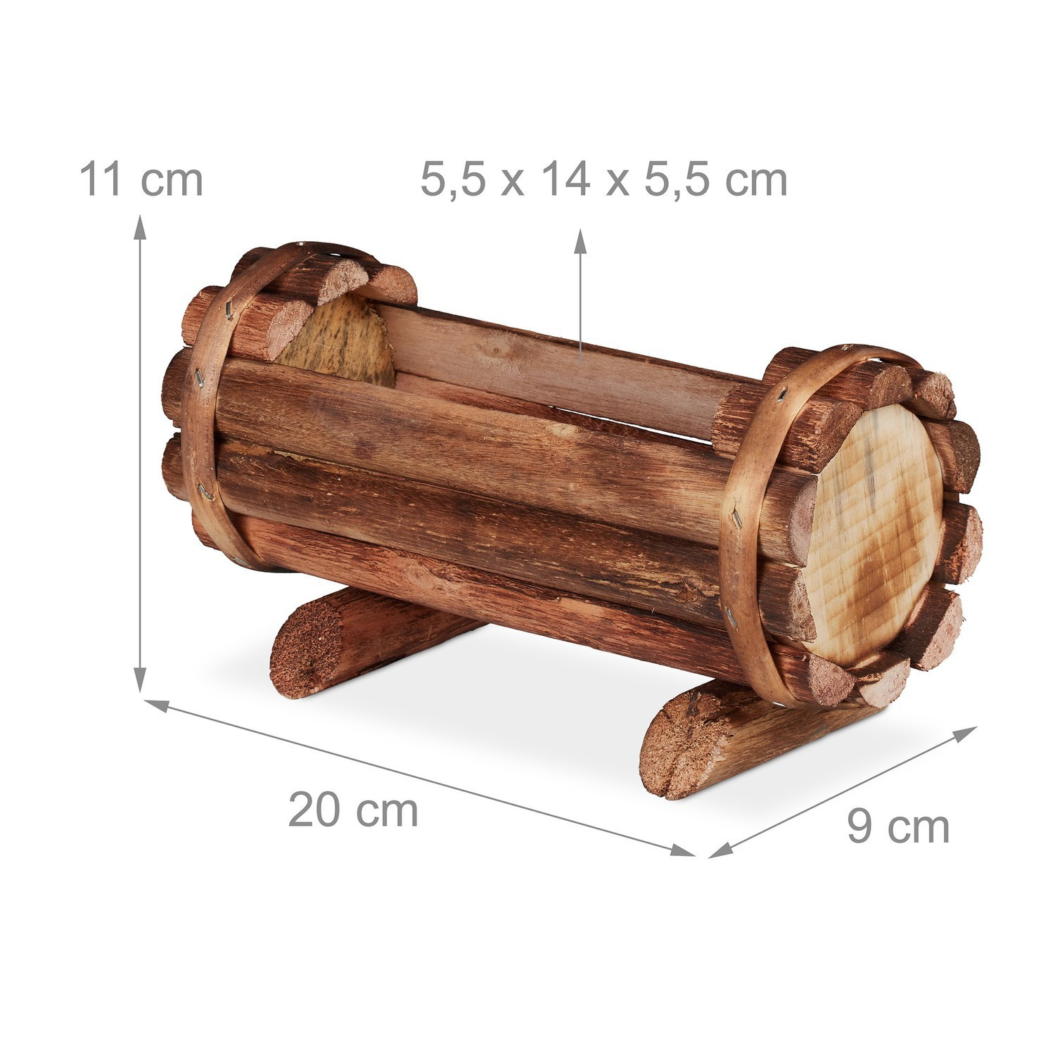 Bloempot Hout Set van 2