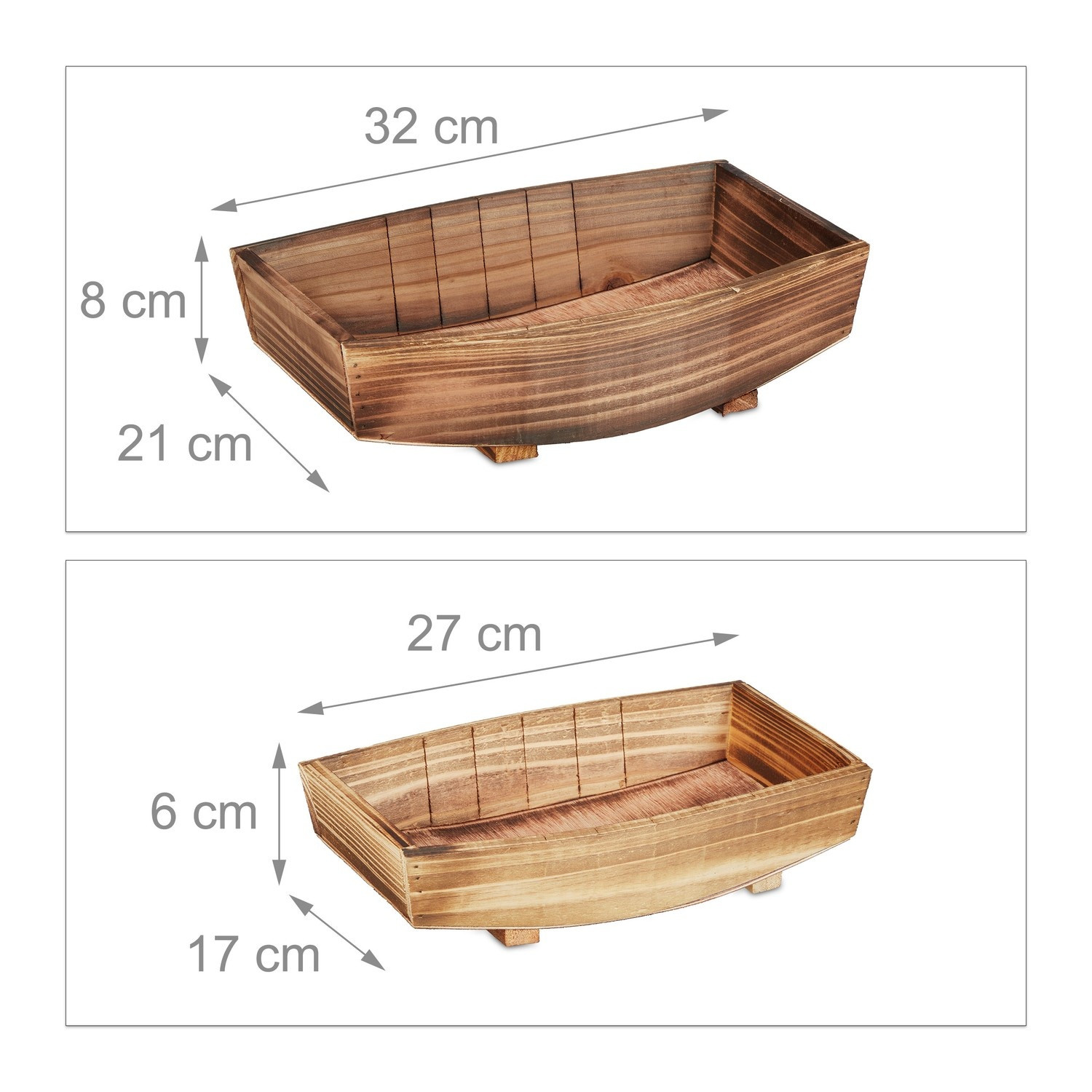 Dekorative Holzschale - 2er-Set