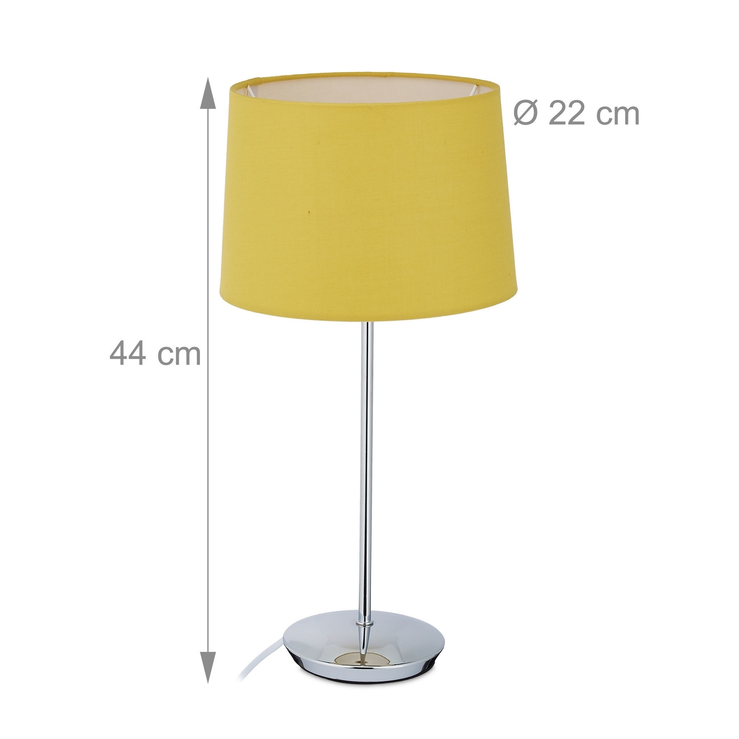 Candeeiro de mesa com cúpula de tecido