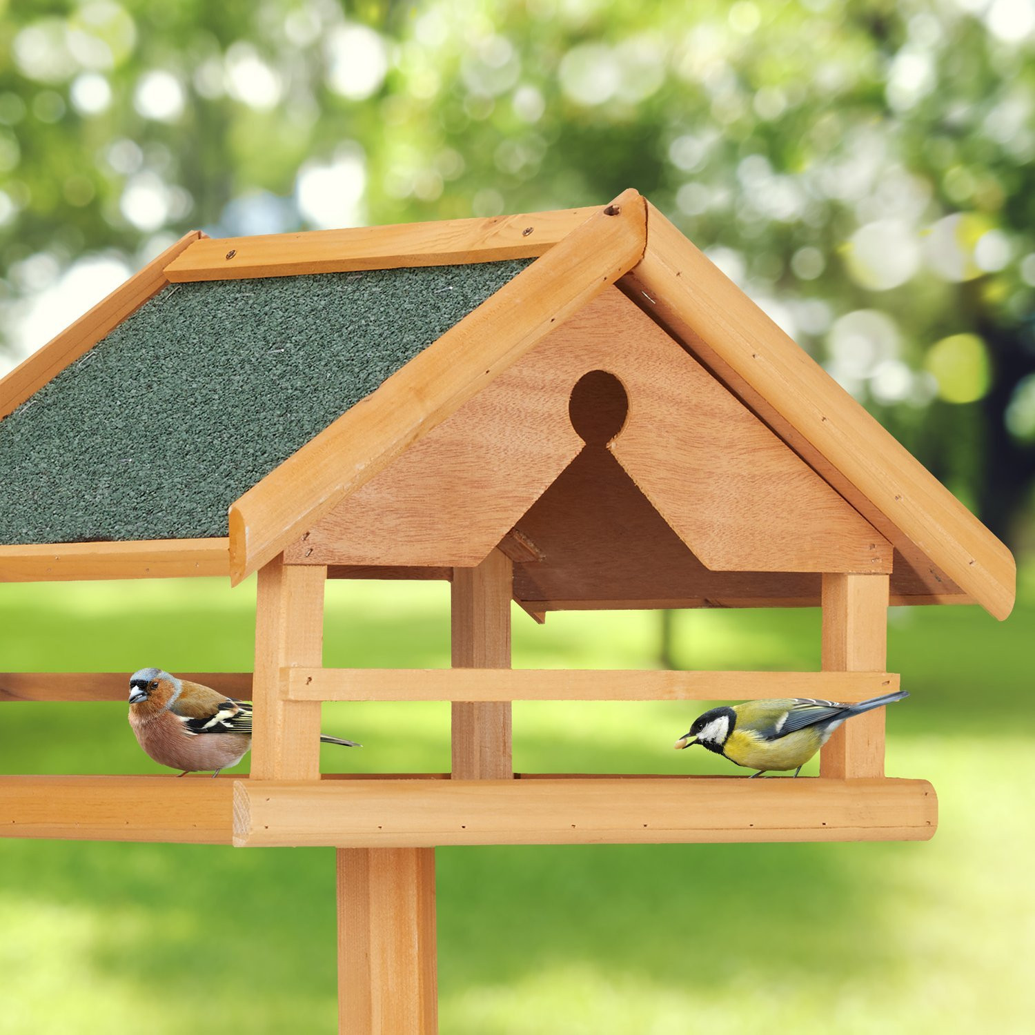 Table à oiseaux sur poteau