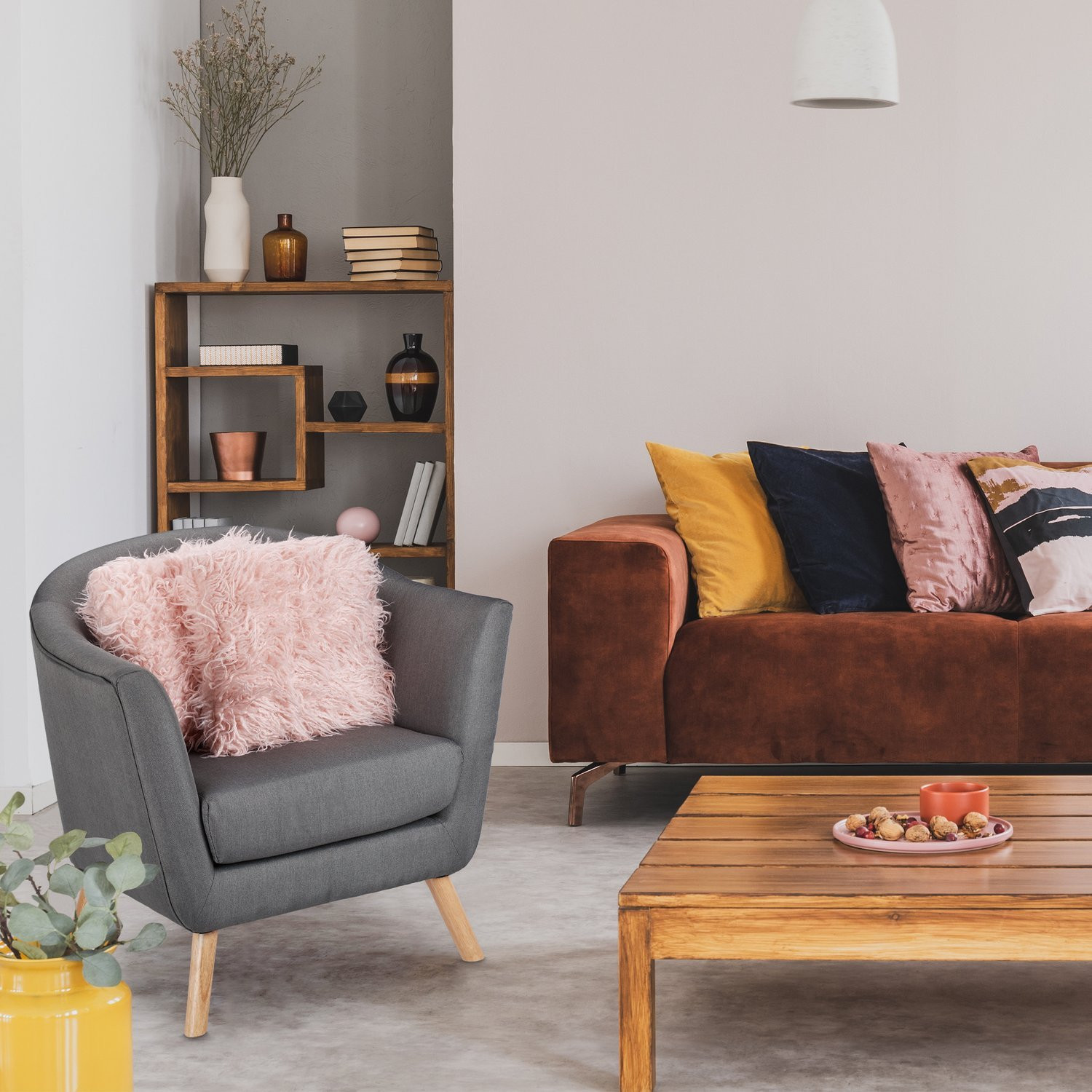 Almohada mullida rosa
