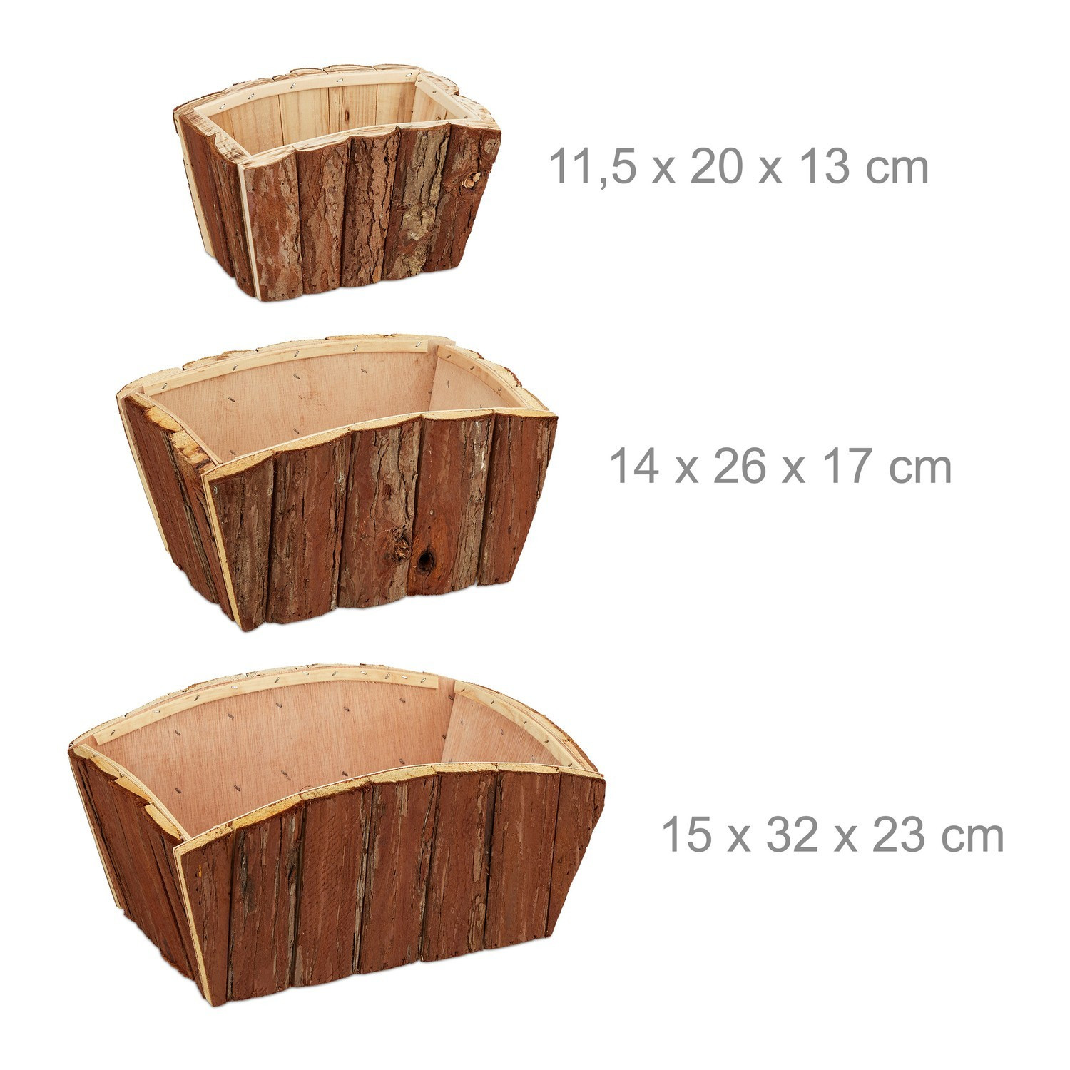 Boîte à fleurs Bois Set de 3