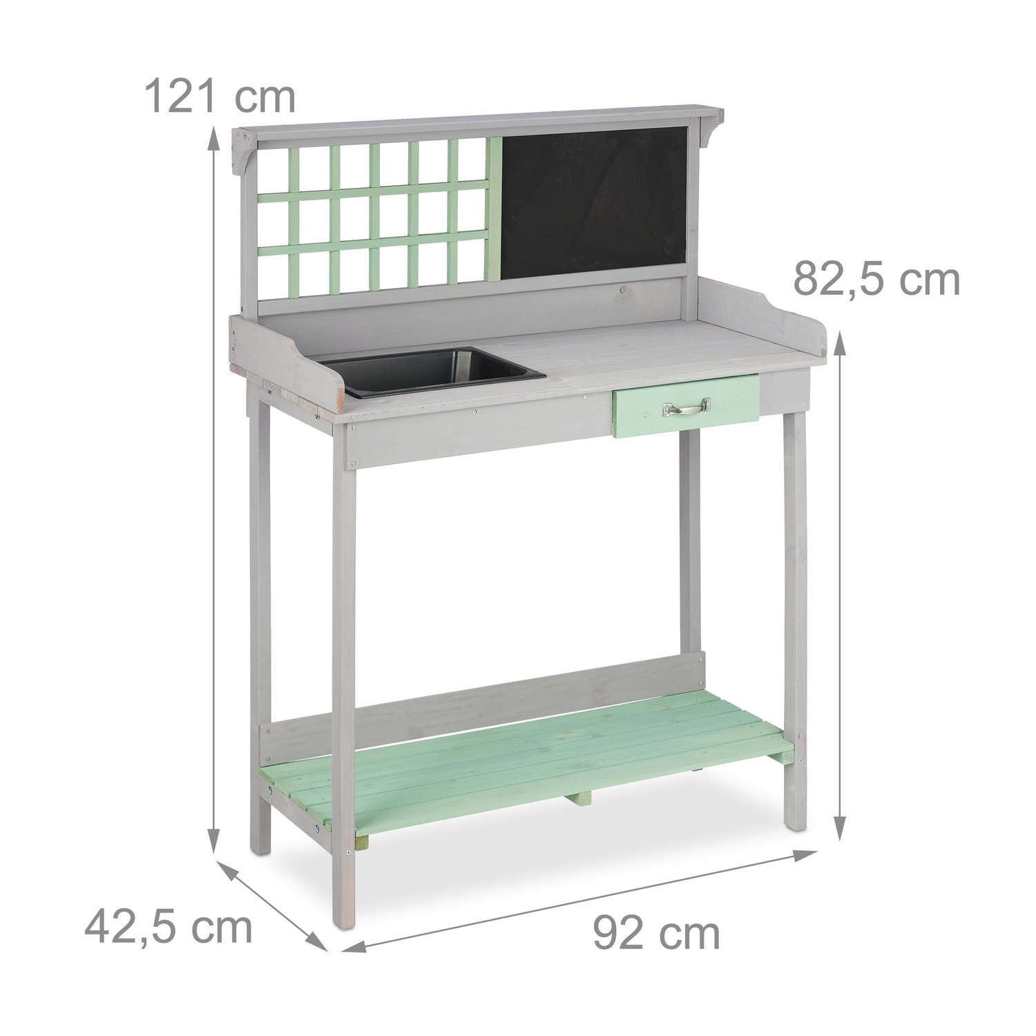 Mesa jardinera con bañera
