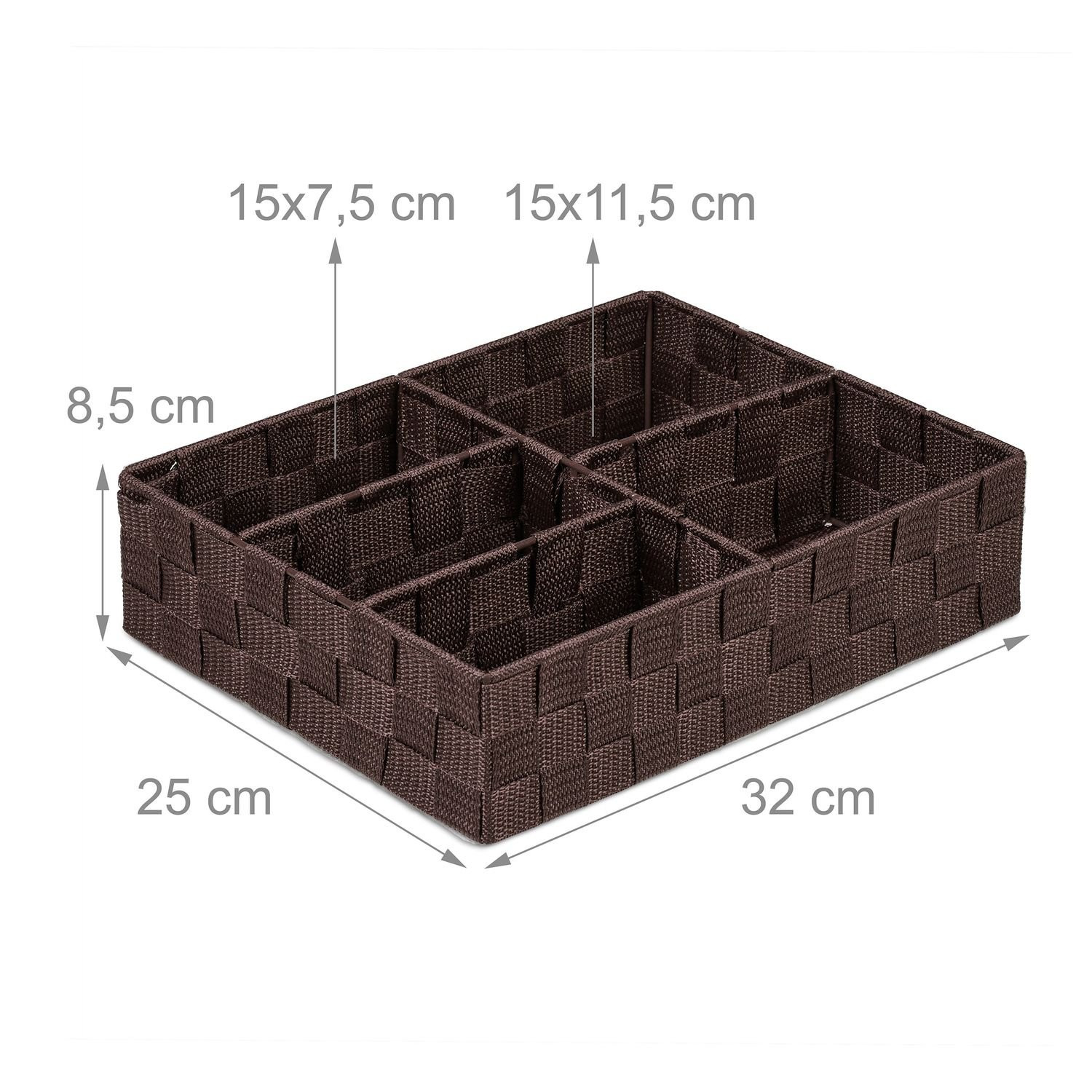Panier de rangement à 5 compartiments