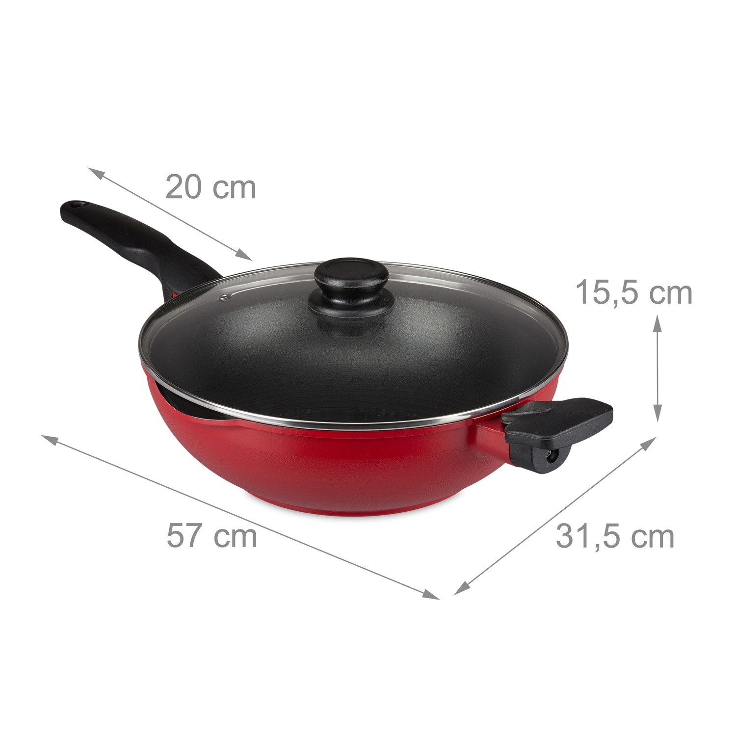 Rode wok met deksel