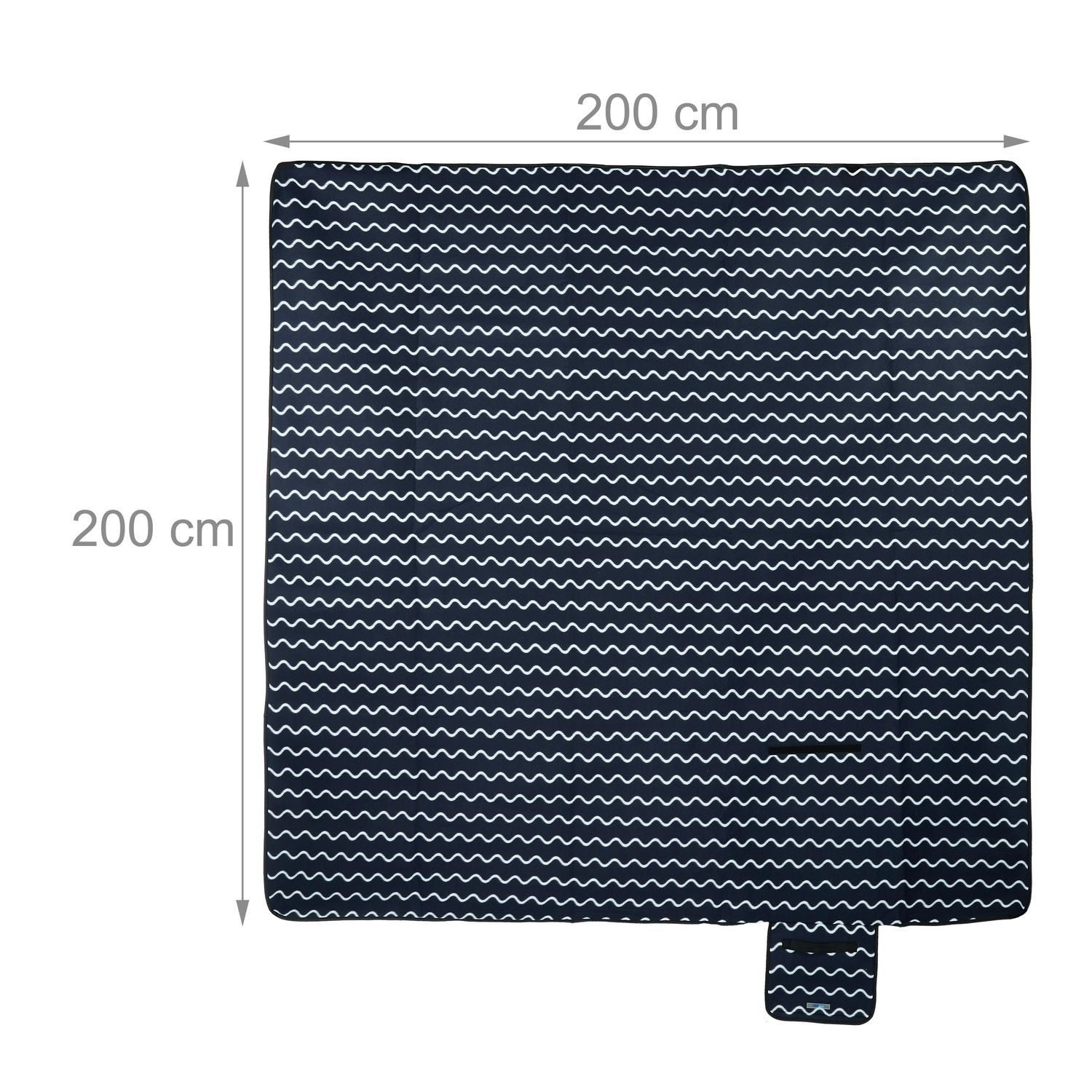 Picnic blanket 200 x 200 cm wave pattern