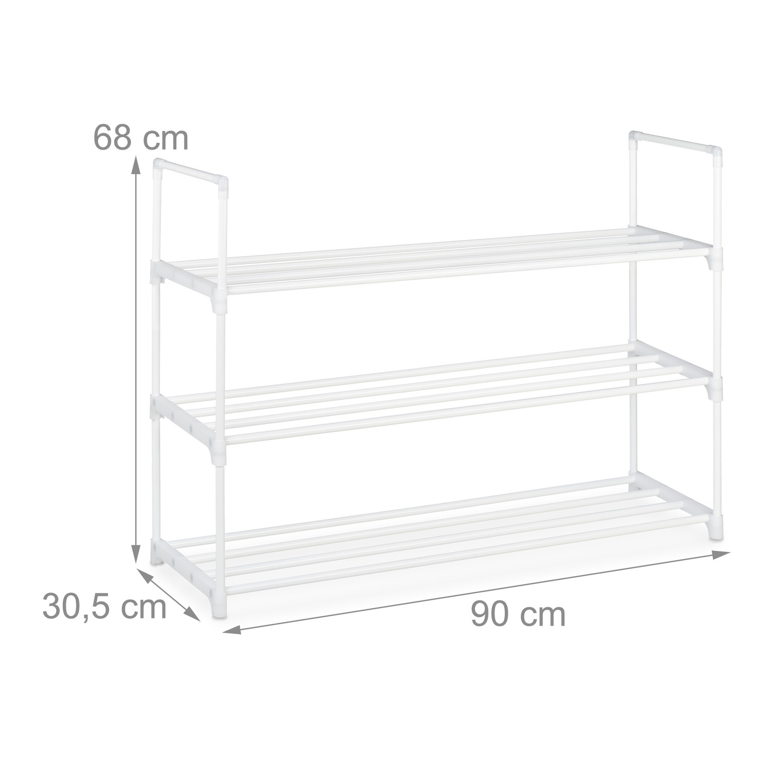 Schoenenplank wit, van metaal