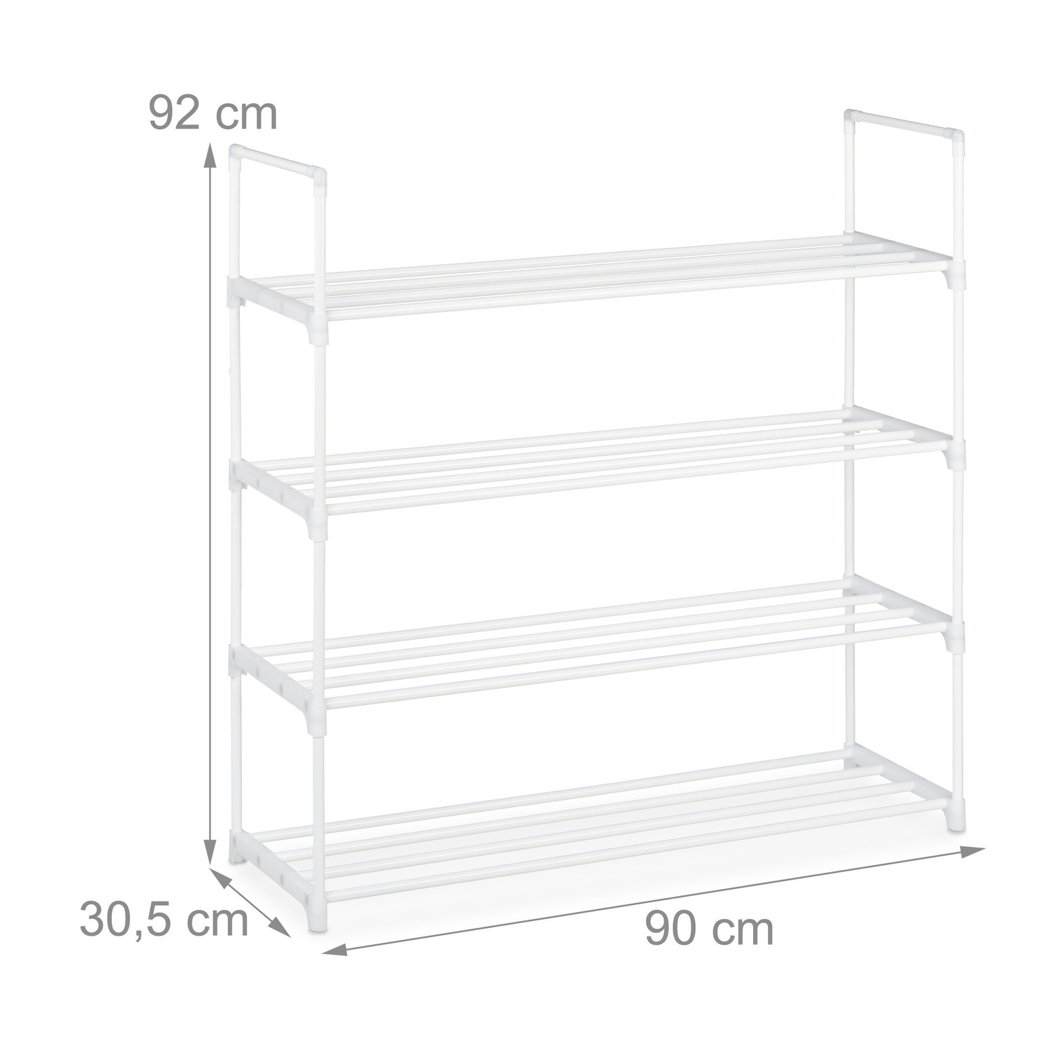 Schoenenplank wit, van metaal
