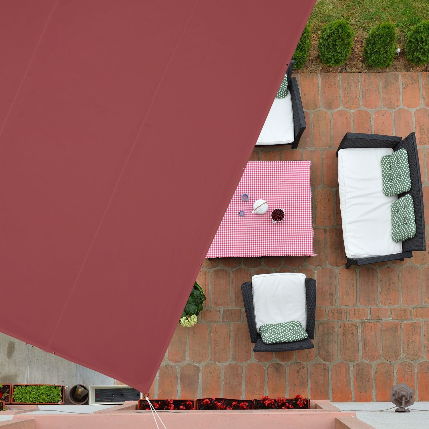 Vela de sol rectangular granate