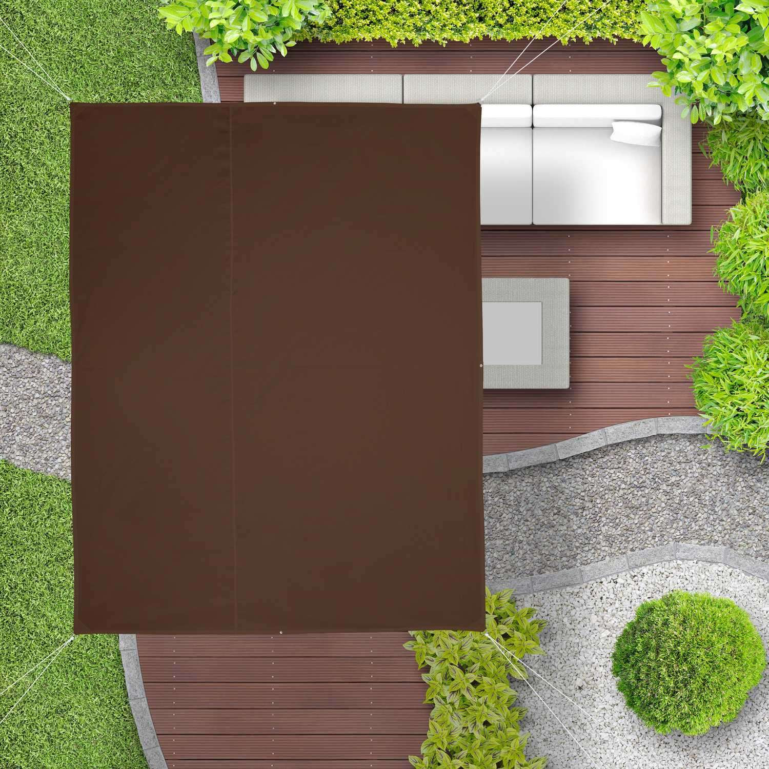 Sun sail rectangular brown