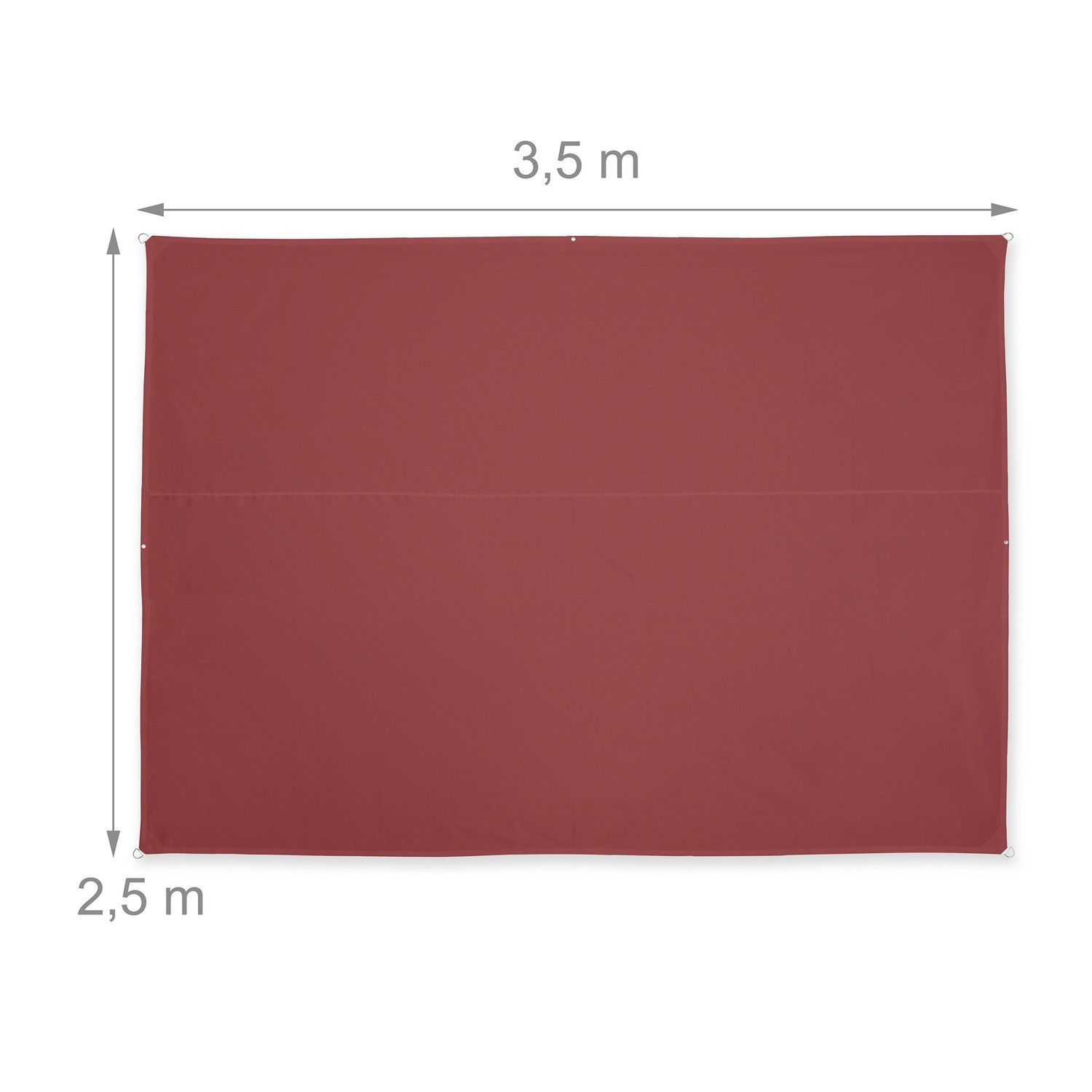 Vela de sol rectangular granate