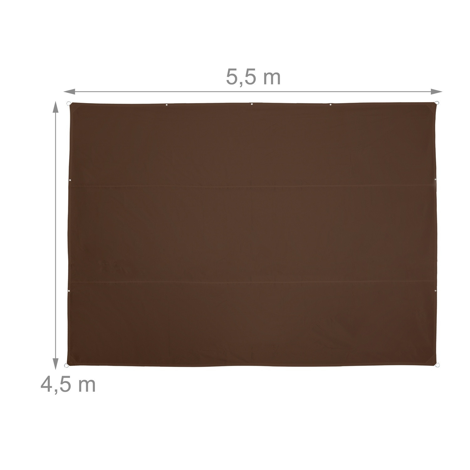 Vela de sol rectangular marrón