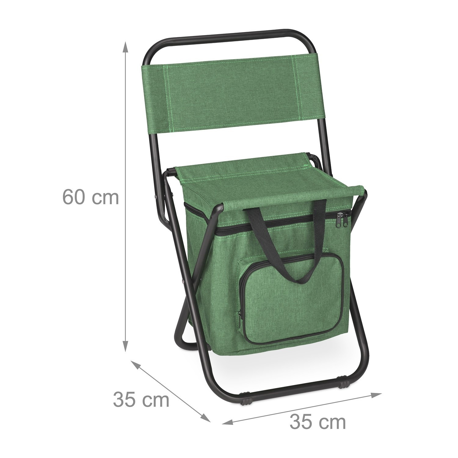 Chaise de camping avec dossier verte
