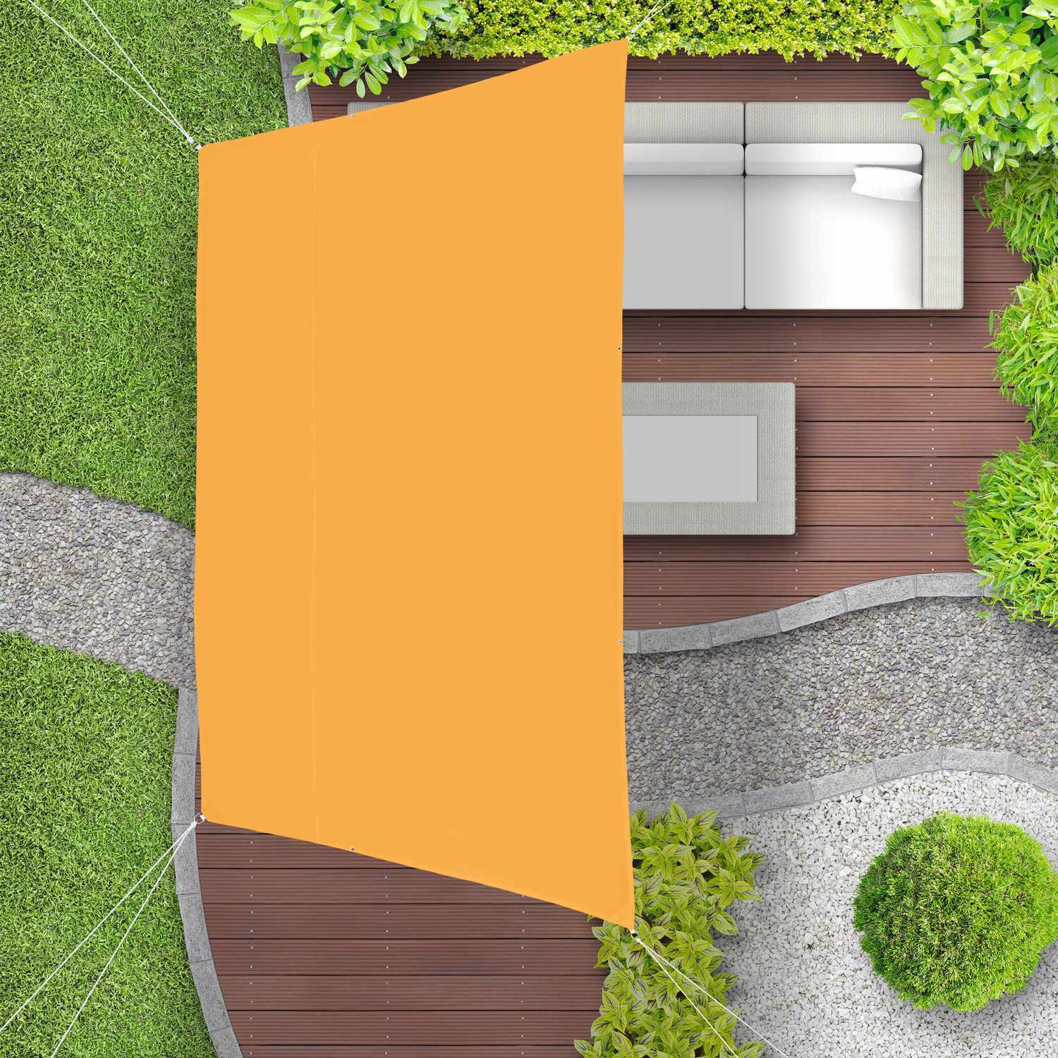 Vela solar trapezoidal amarela