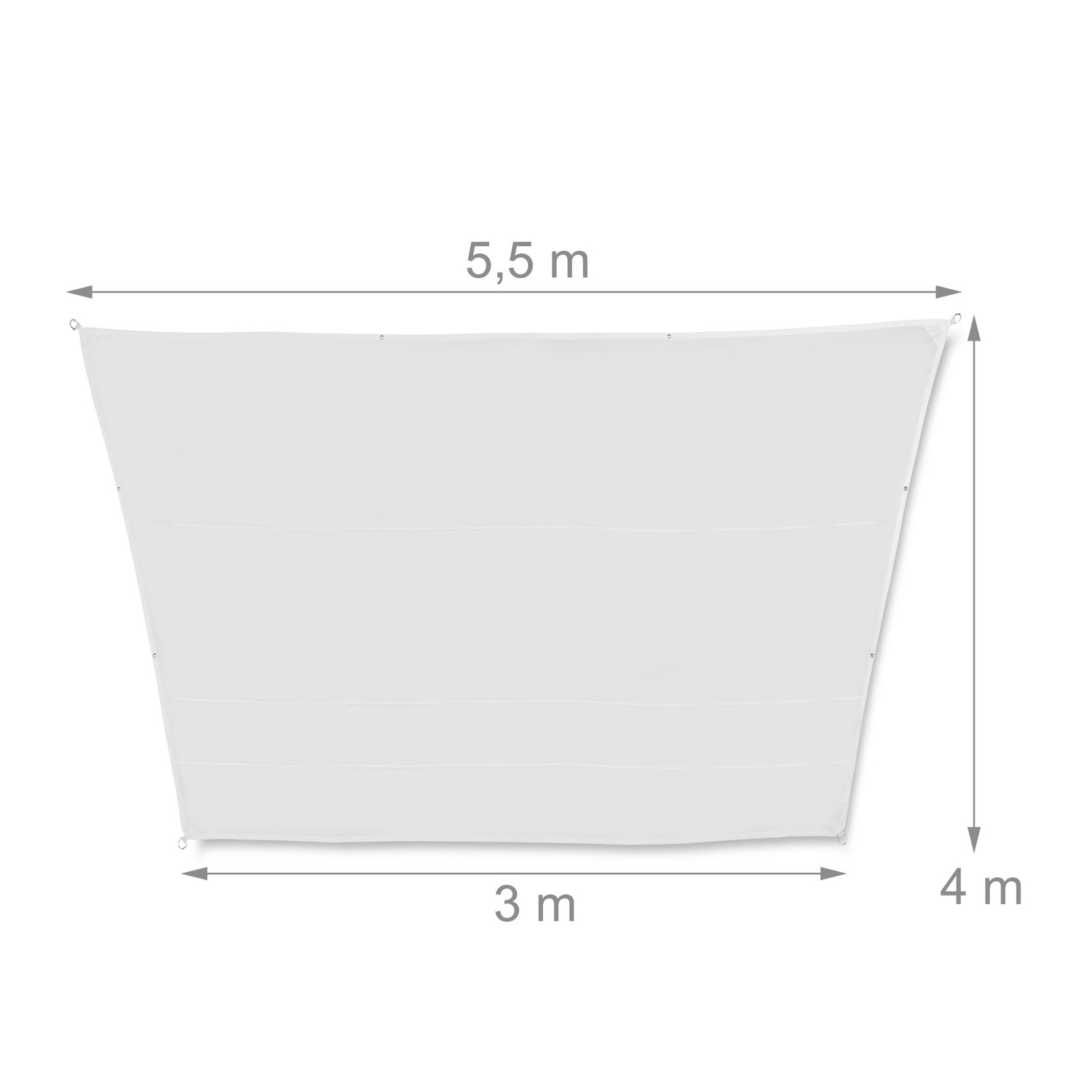 Vela de sol trapezoidal blanca