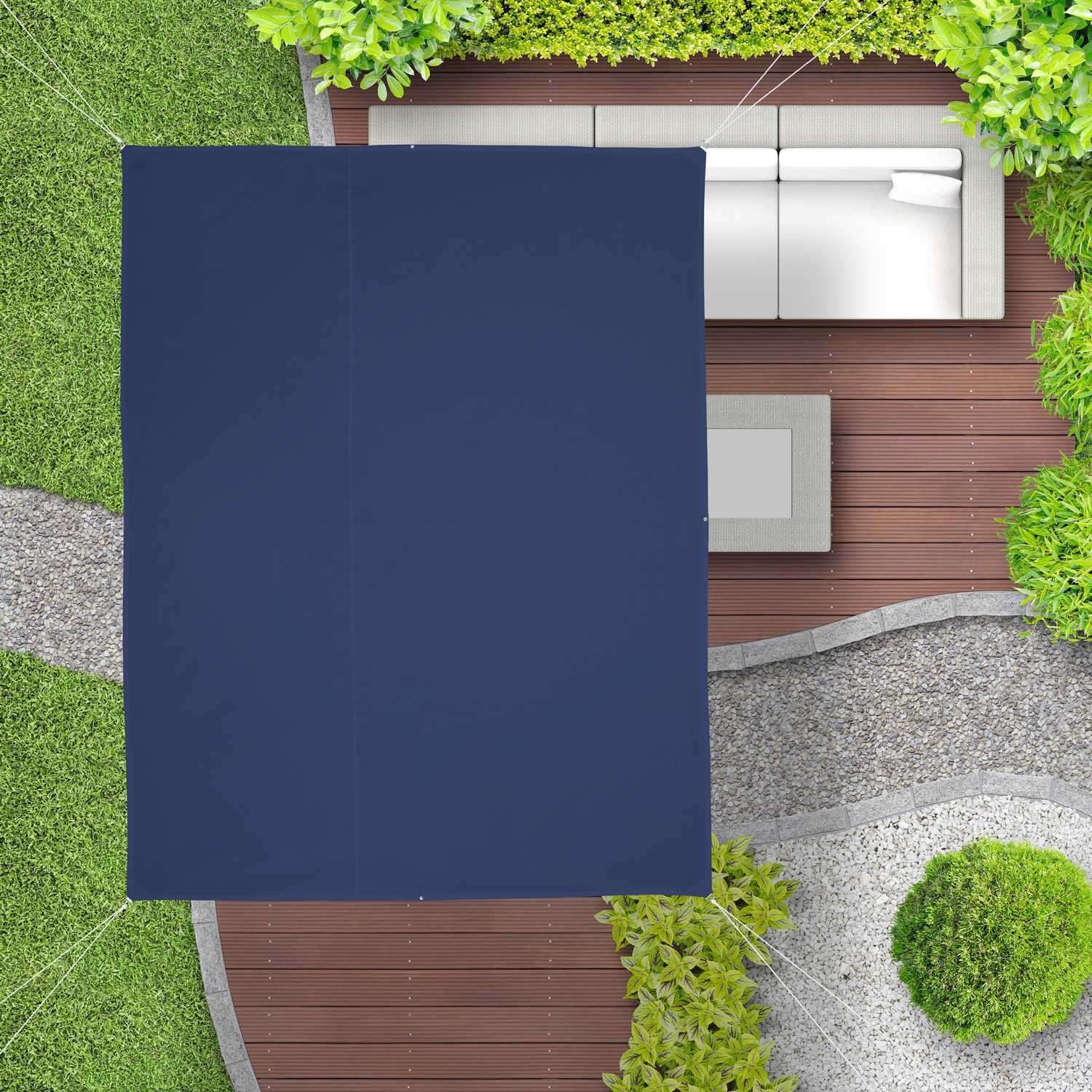 Vela de sol rectangular azul oscuro