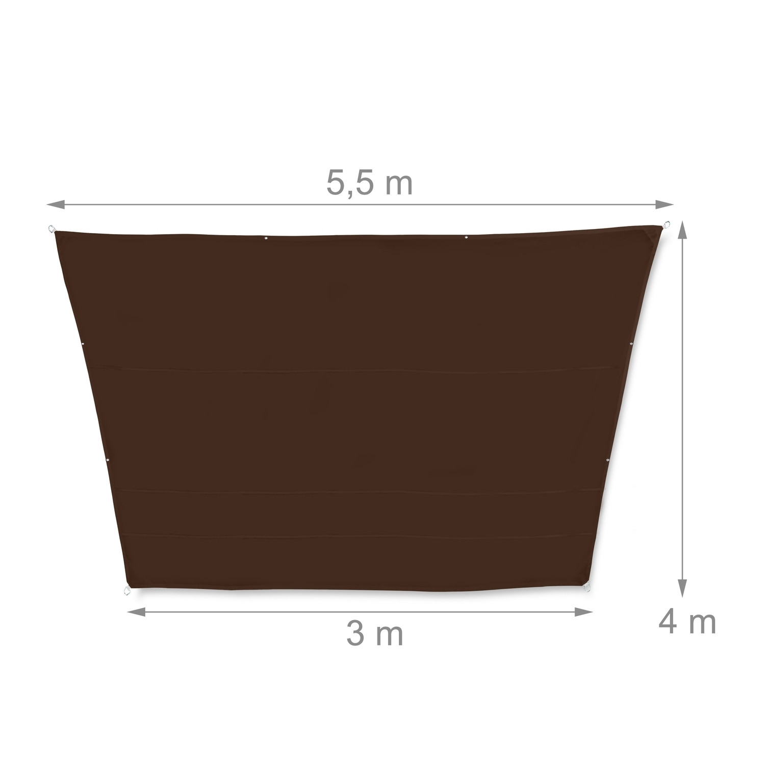 Vela solar trapezoidal marrom