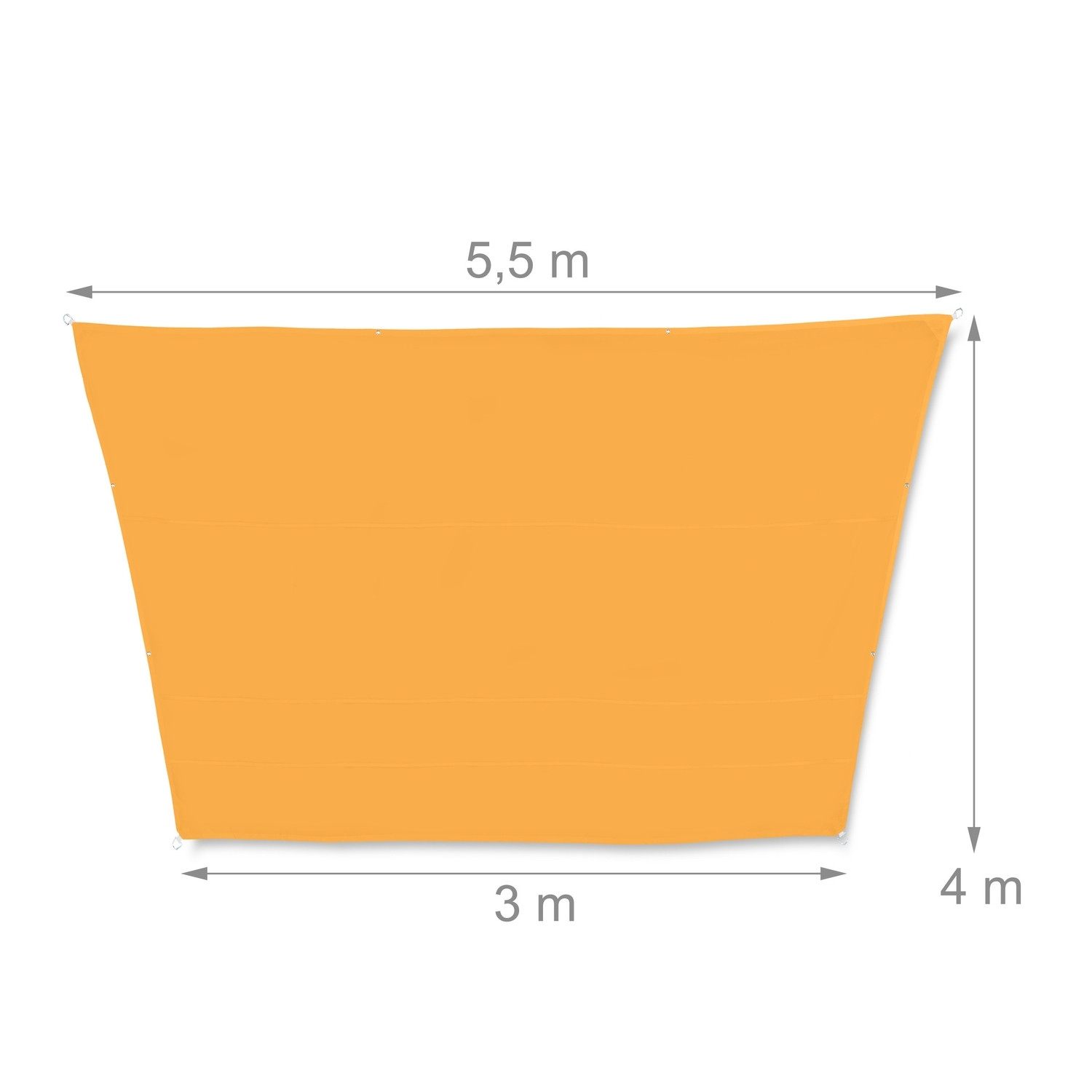 Vela solar trapezoidal amarilla