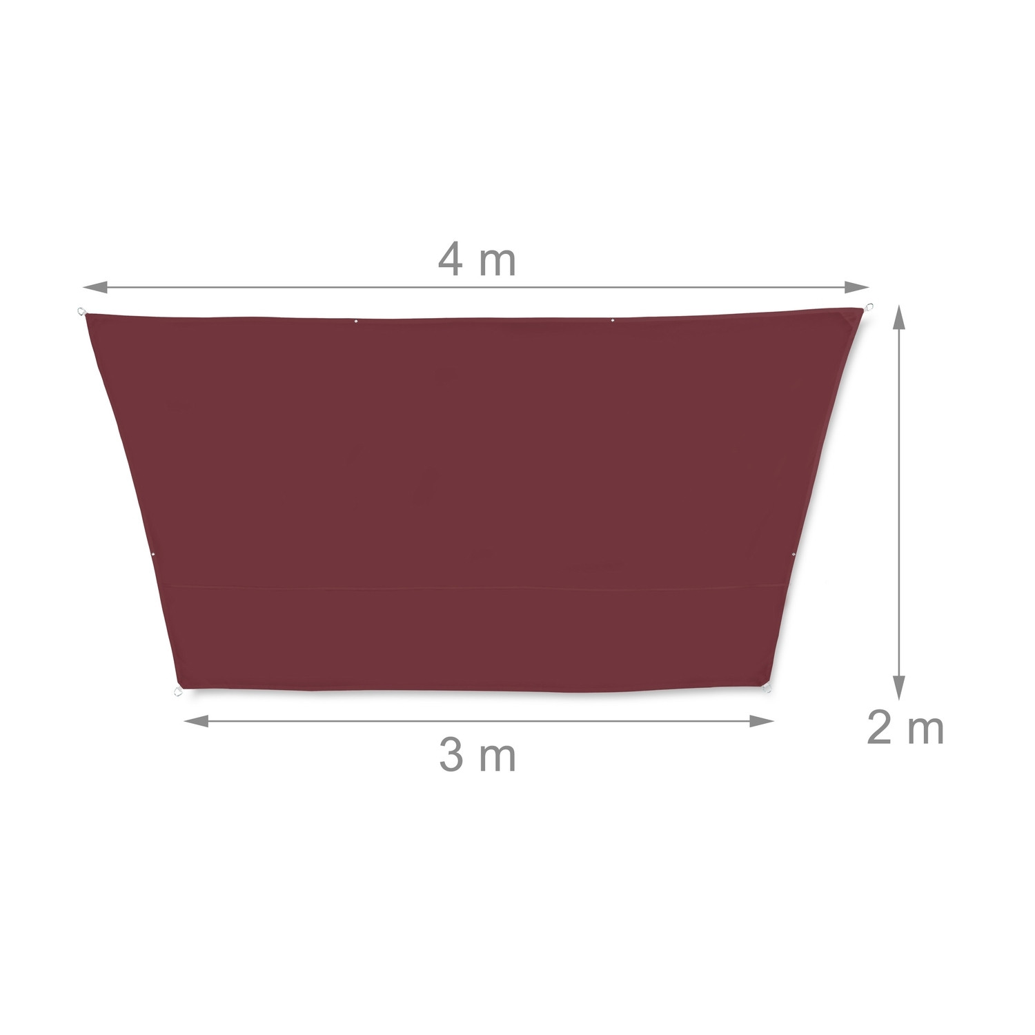 Vela solar trapezoidal granate