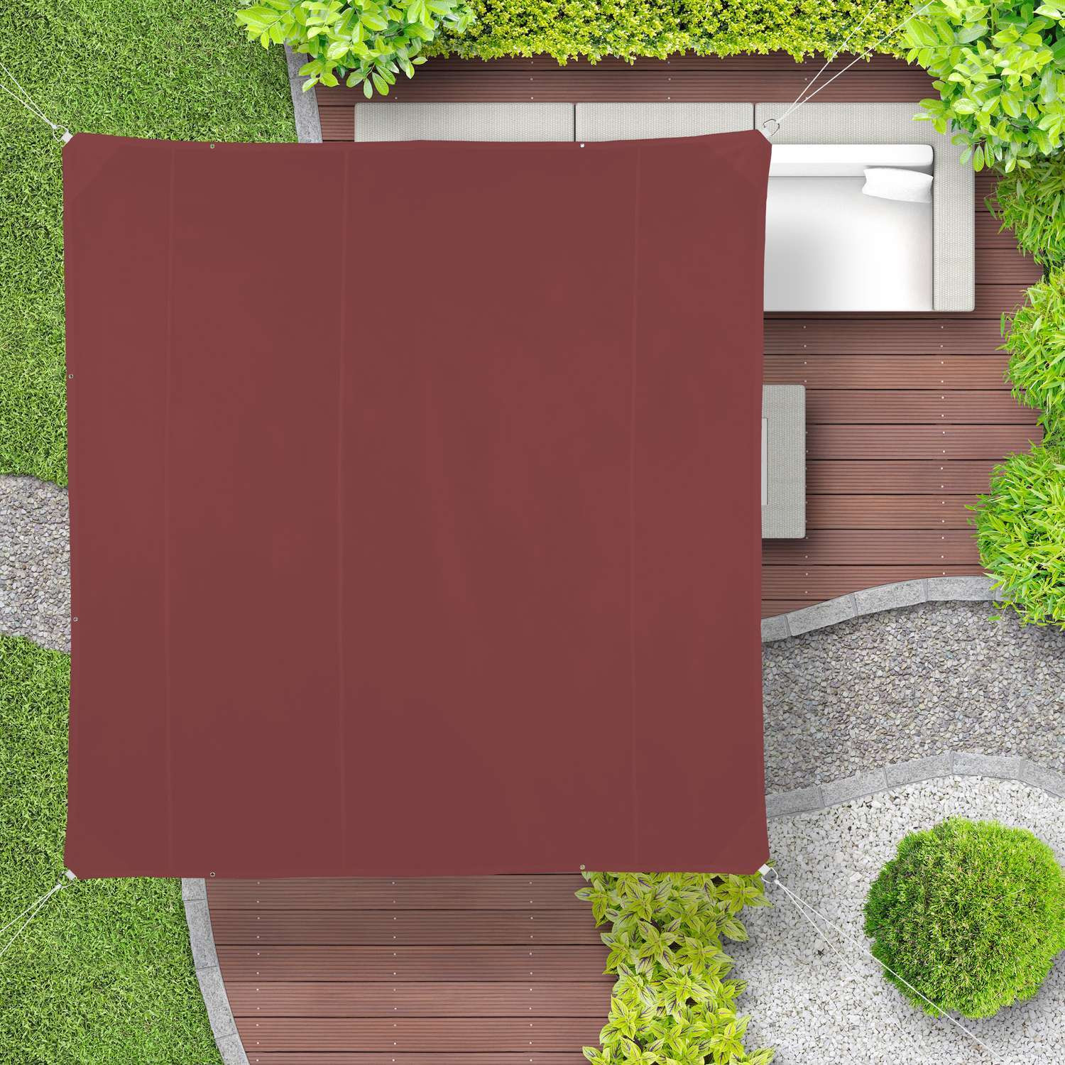 Voile solaire carrée marron