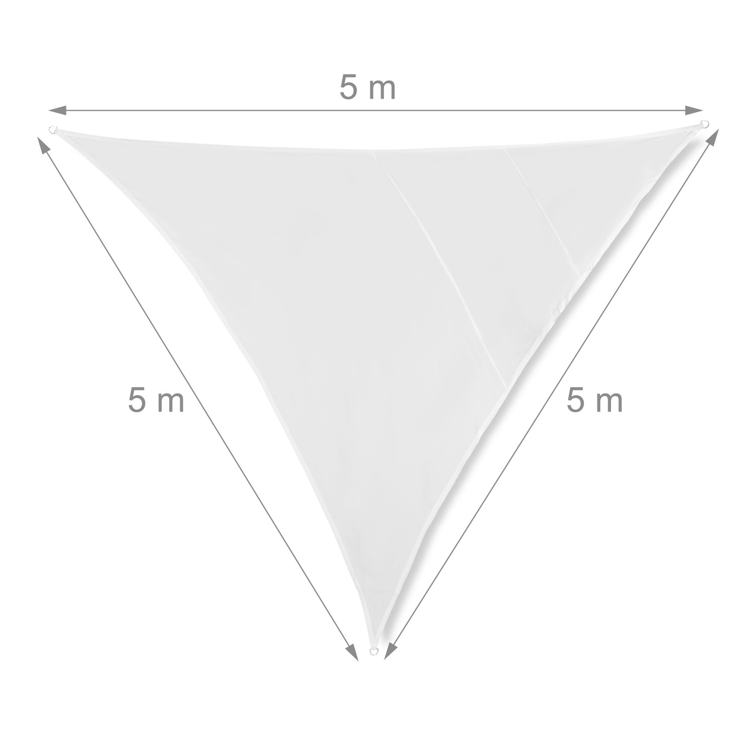 Vela solar triangular branca