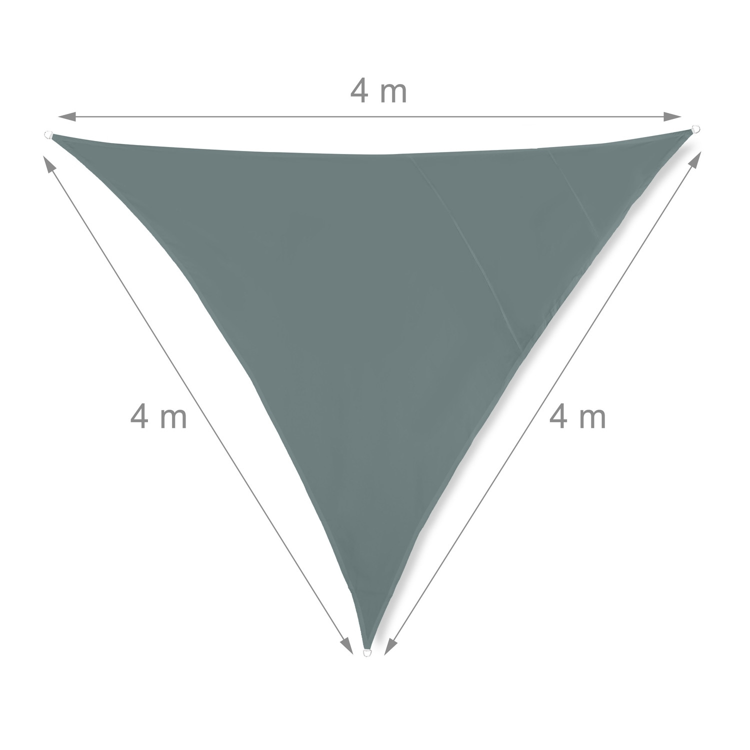 Vela solar triangular cinza