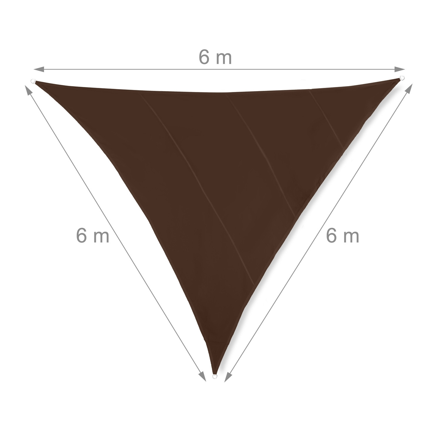 Vela solar triangular marrom