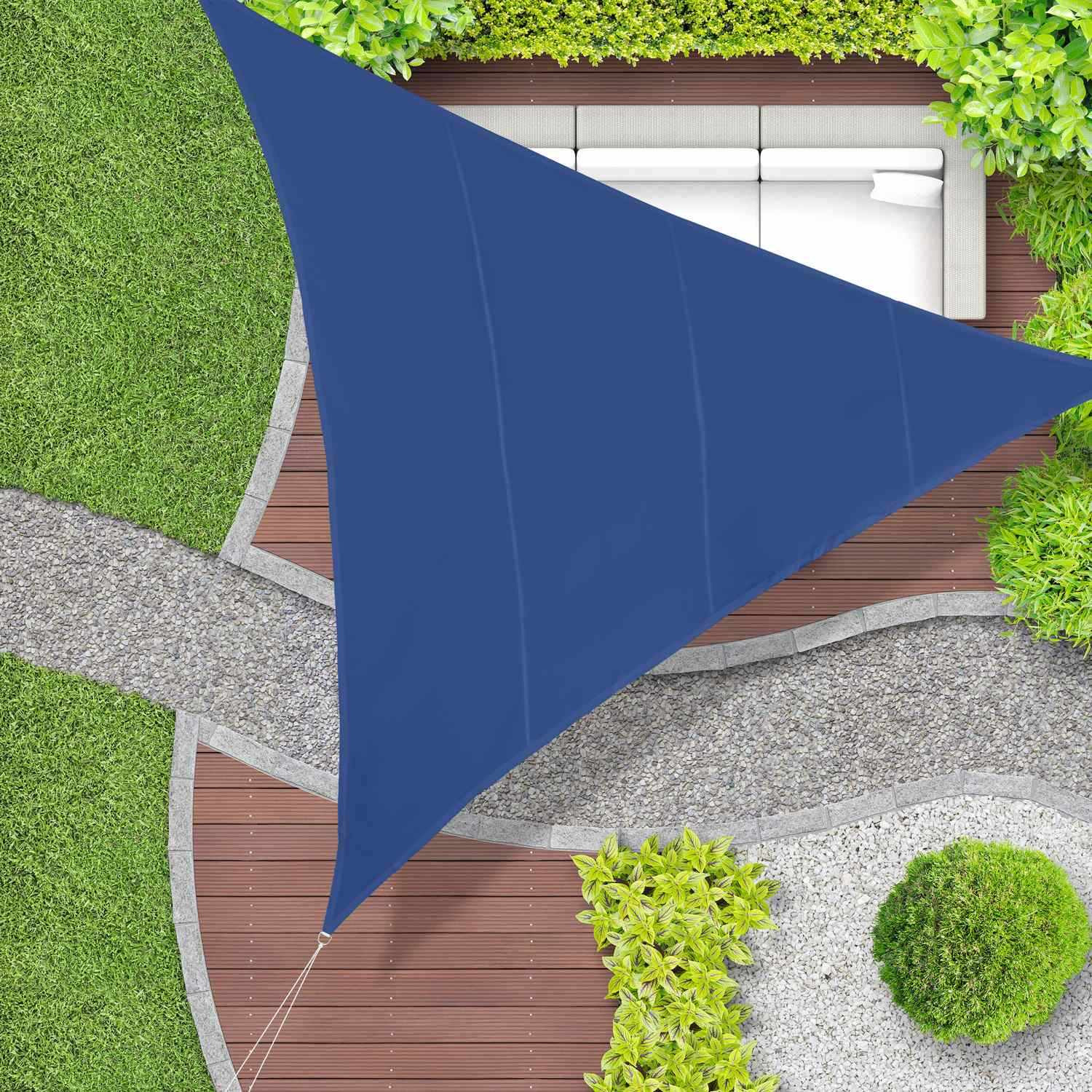 Vela solar triangular azul escuro